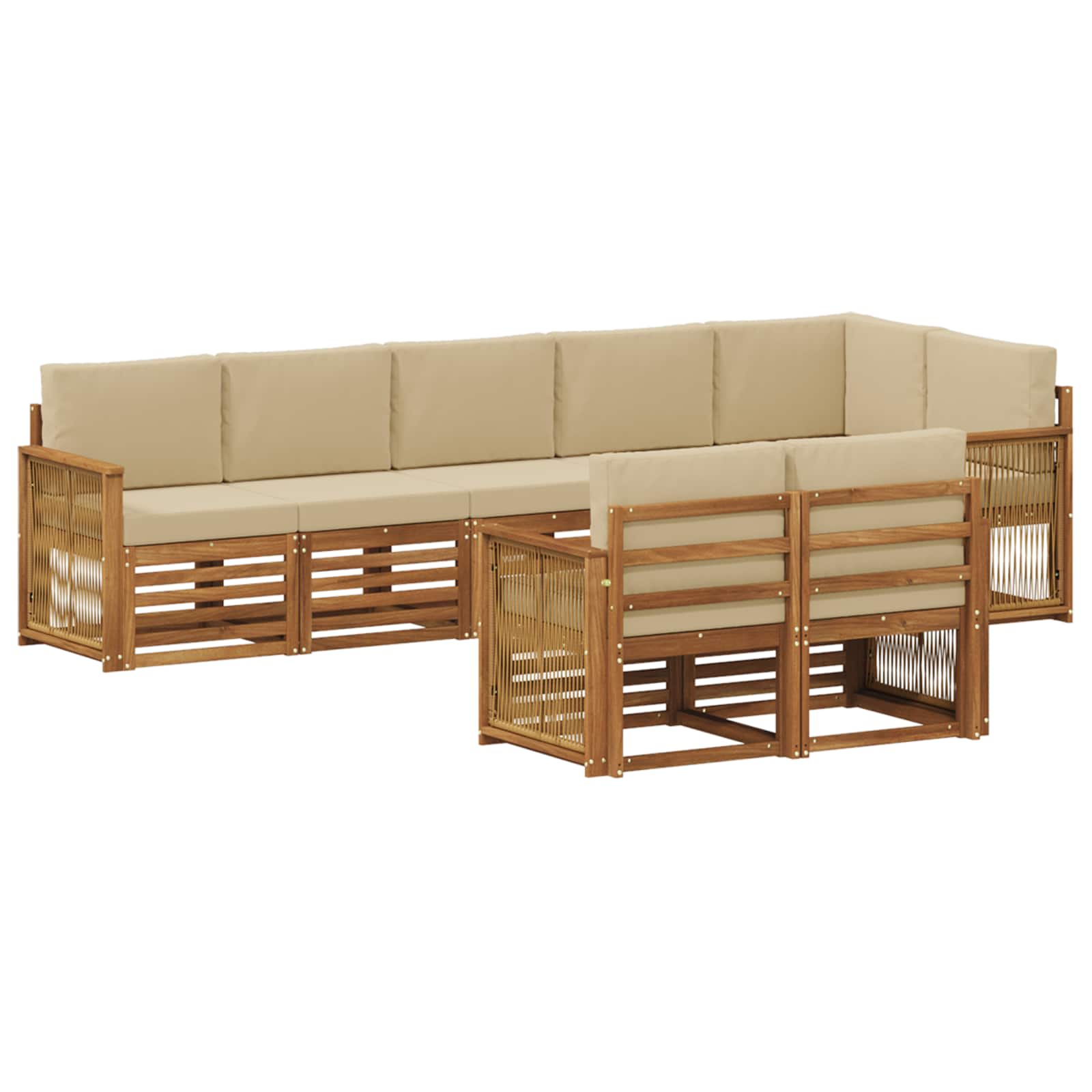 vidaXL Sofa-Sets 8 pcs Naturel Massief Acaciahout