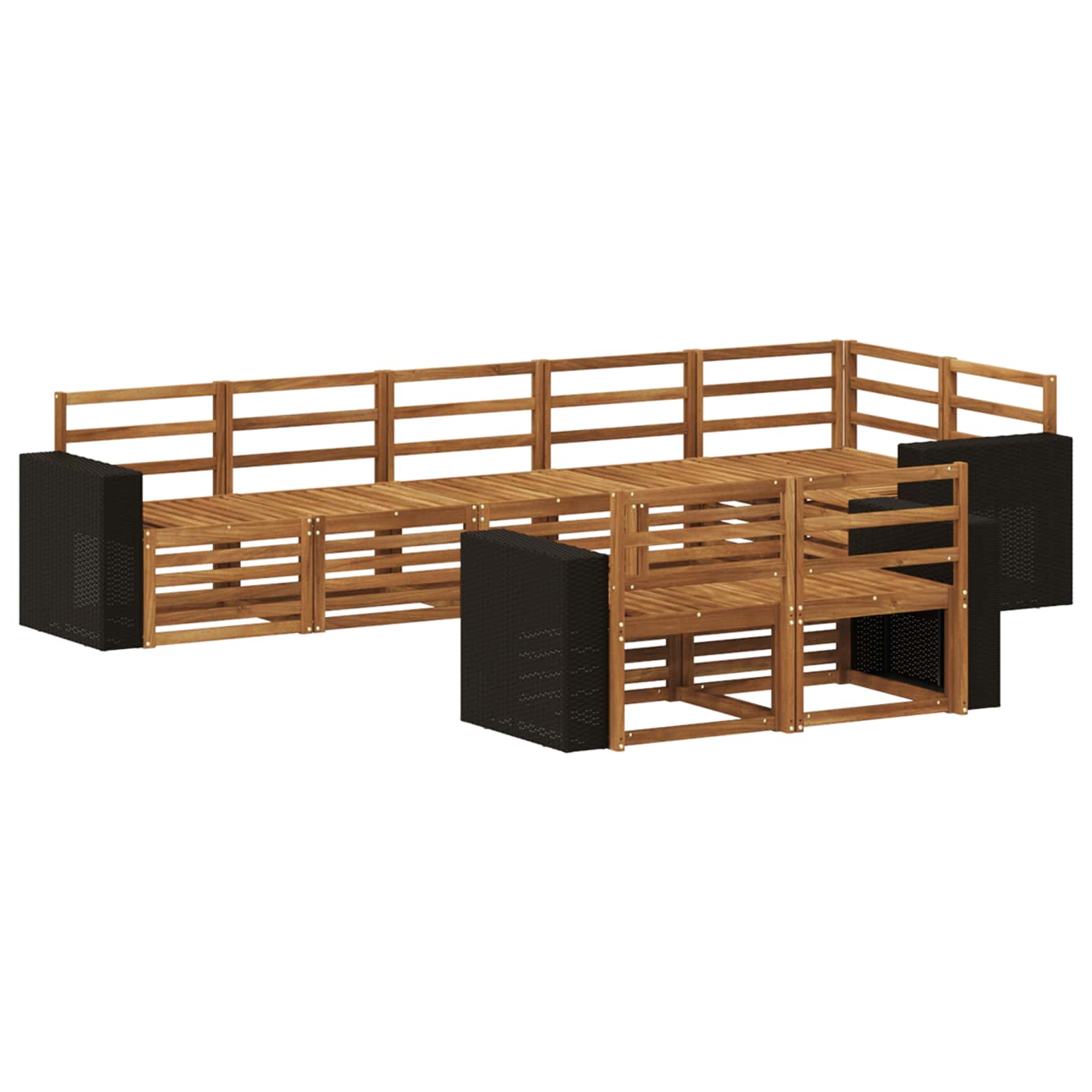 vidaXL Sofa-Sets 8 pcs Naturel Massief Acaciahout