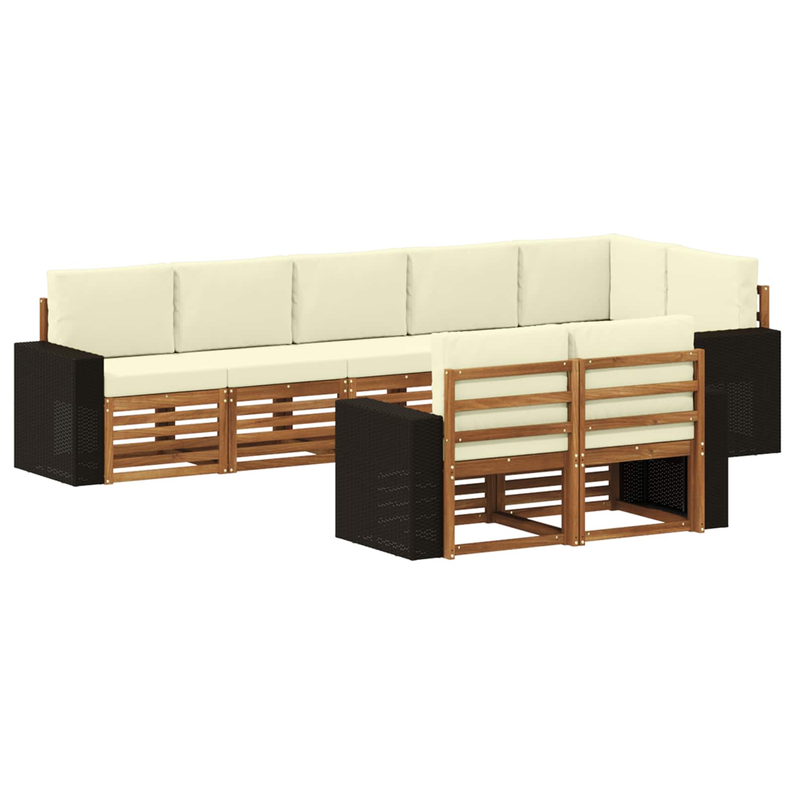 vidaXL Sofa-Sets 8 pcs Naturel Massief Acaciahout