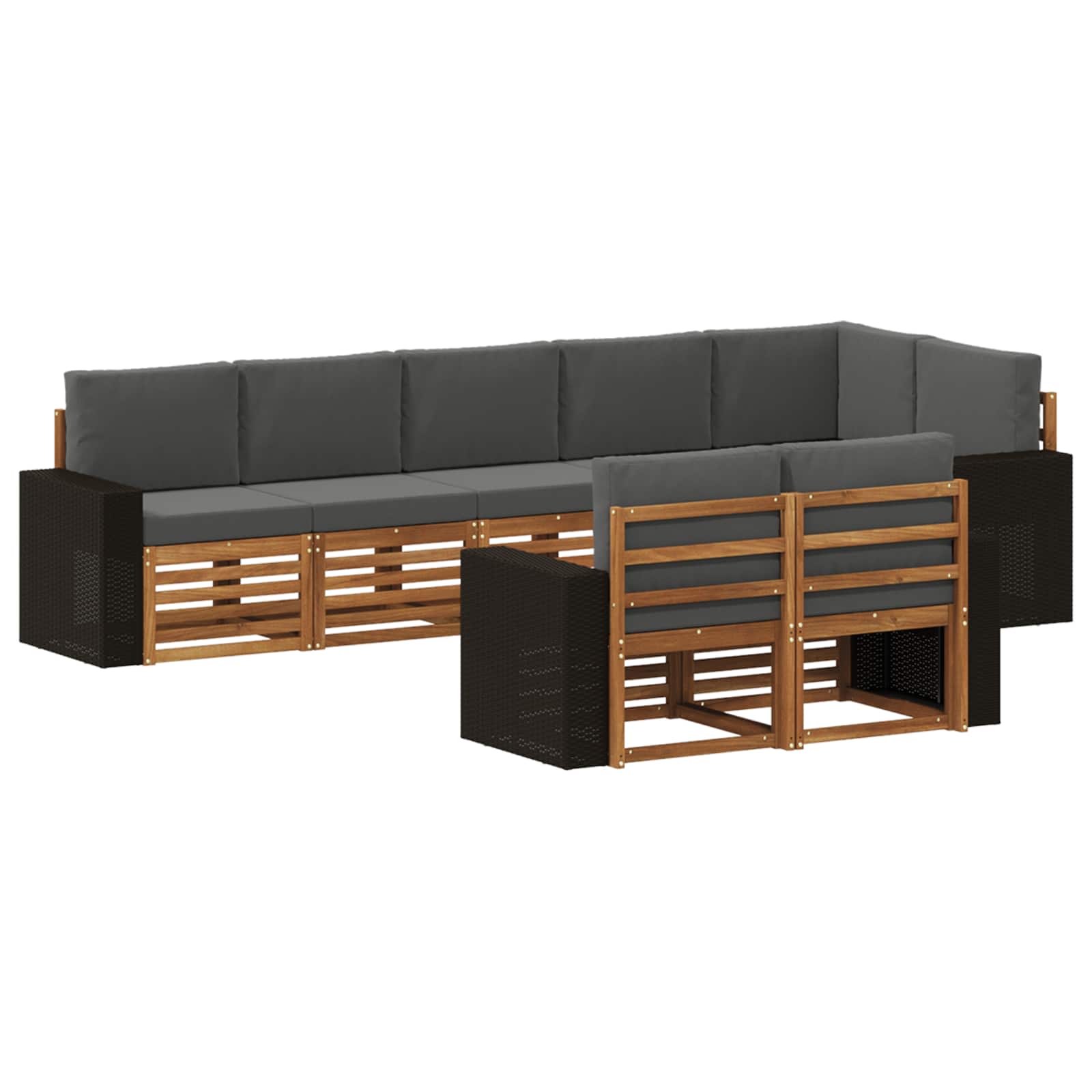 vidaXL Sofa-Sets 8 pcs Naturel Massief Acaciahout