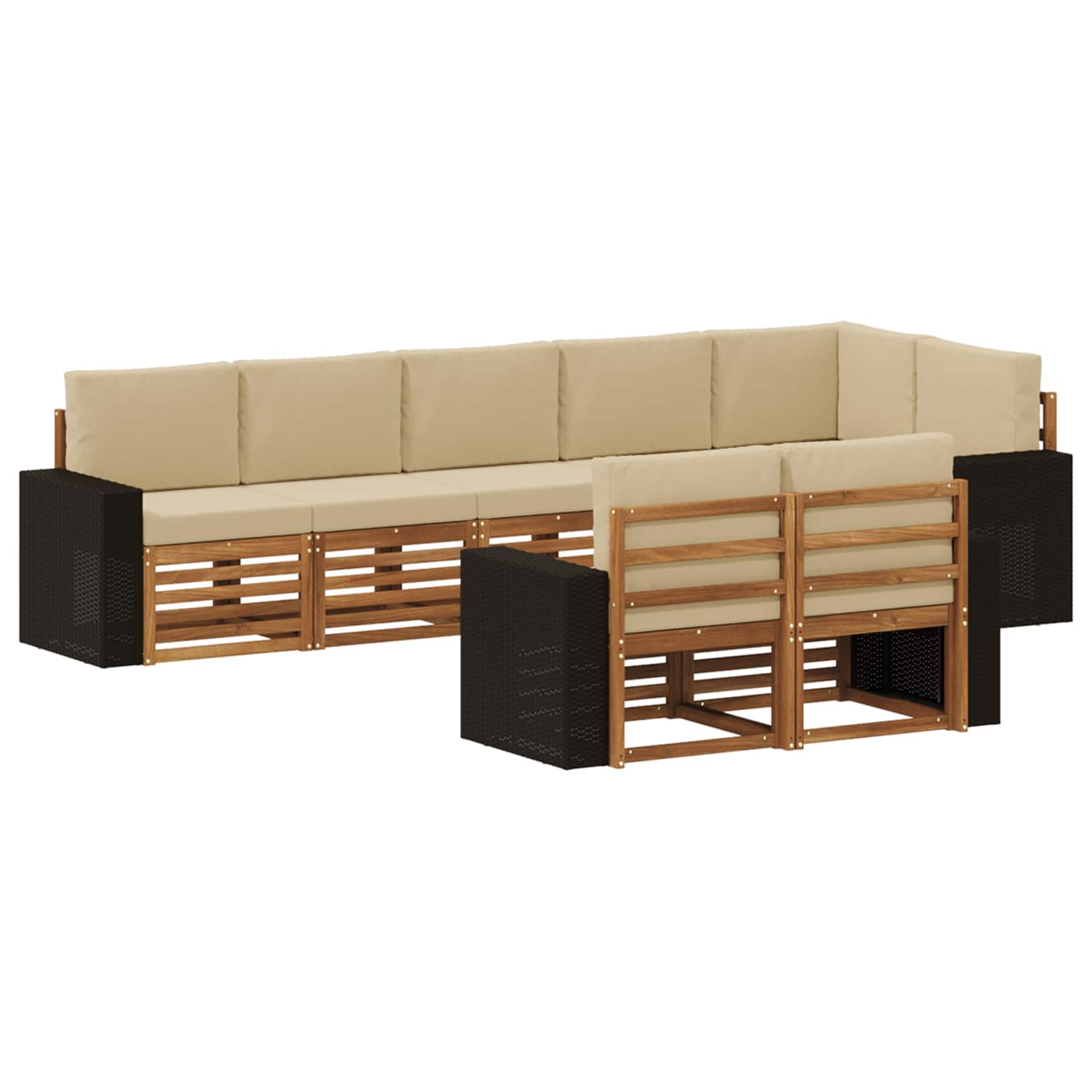 vidaXL Sofa-Sets 8 pcs Naturel Massief Acaciahout