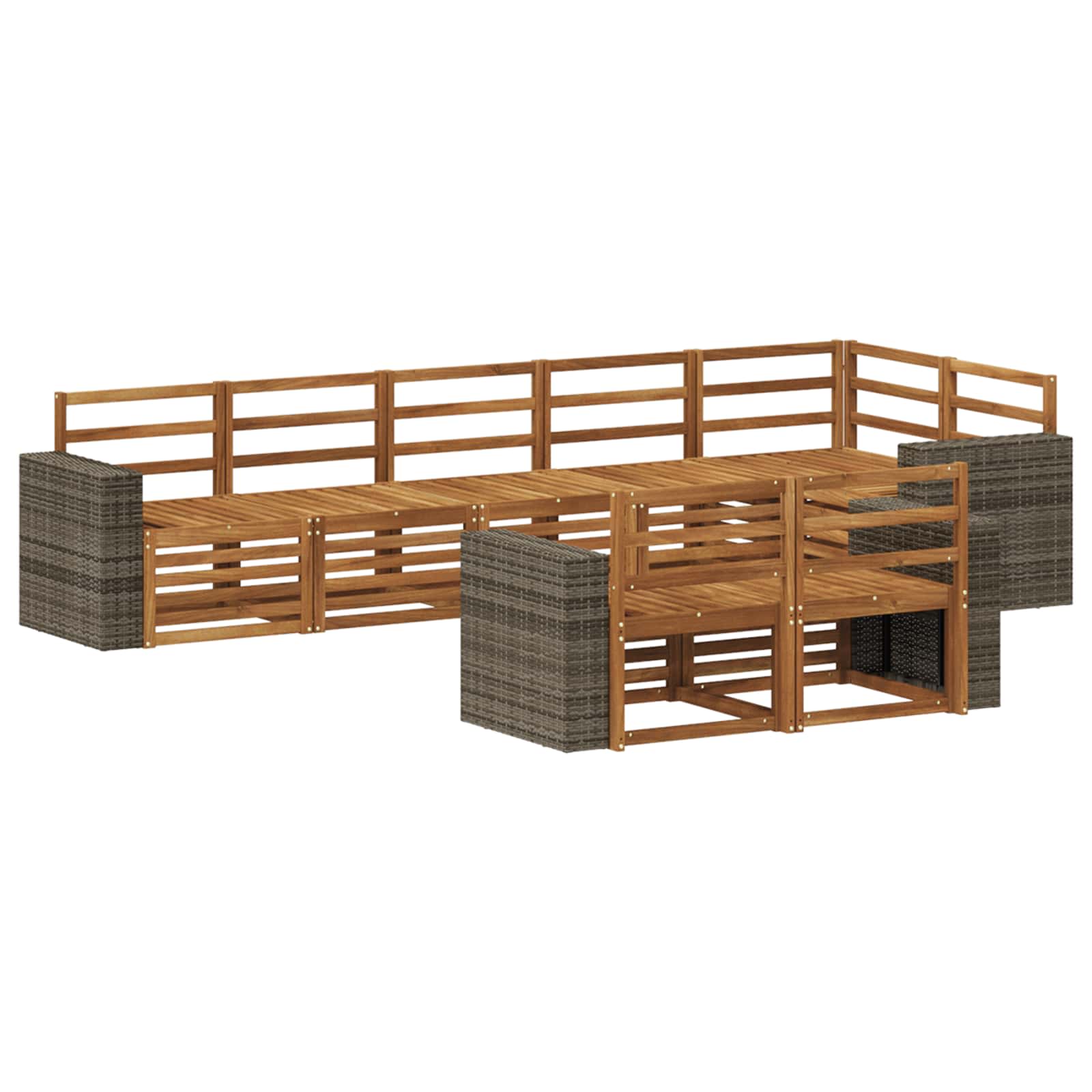 vidaXL Sofa-Sets 8 pcs Naturel Massief Acaciahout