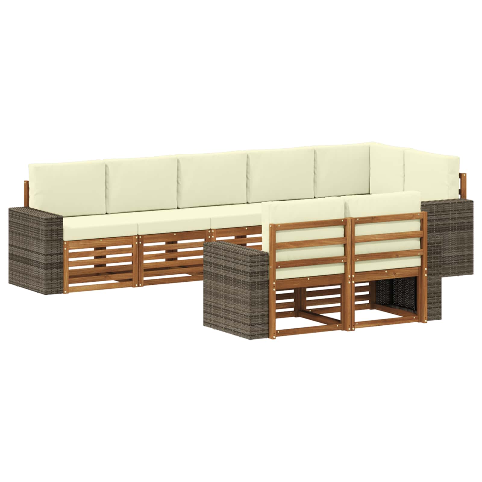 vidaXL Sofa-Sets 8 pcs Naturel Massief Acaciahout