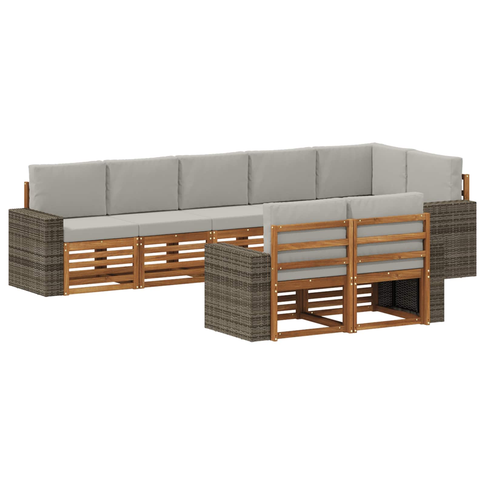 vidaXL Sofa-Sets 8 pcs Naturel Massief Acaciahout