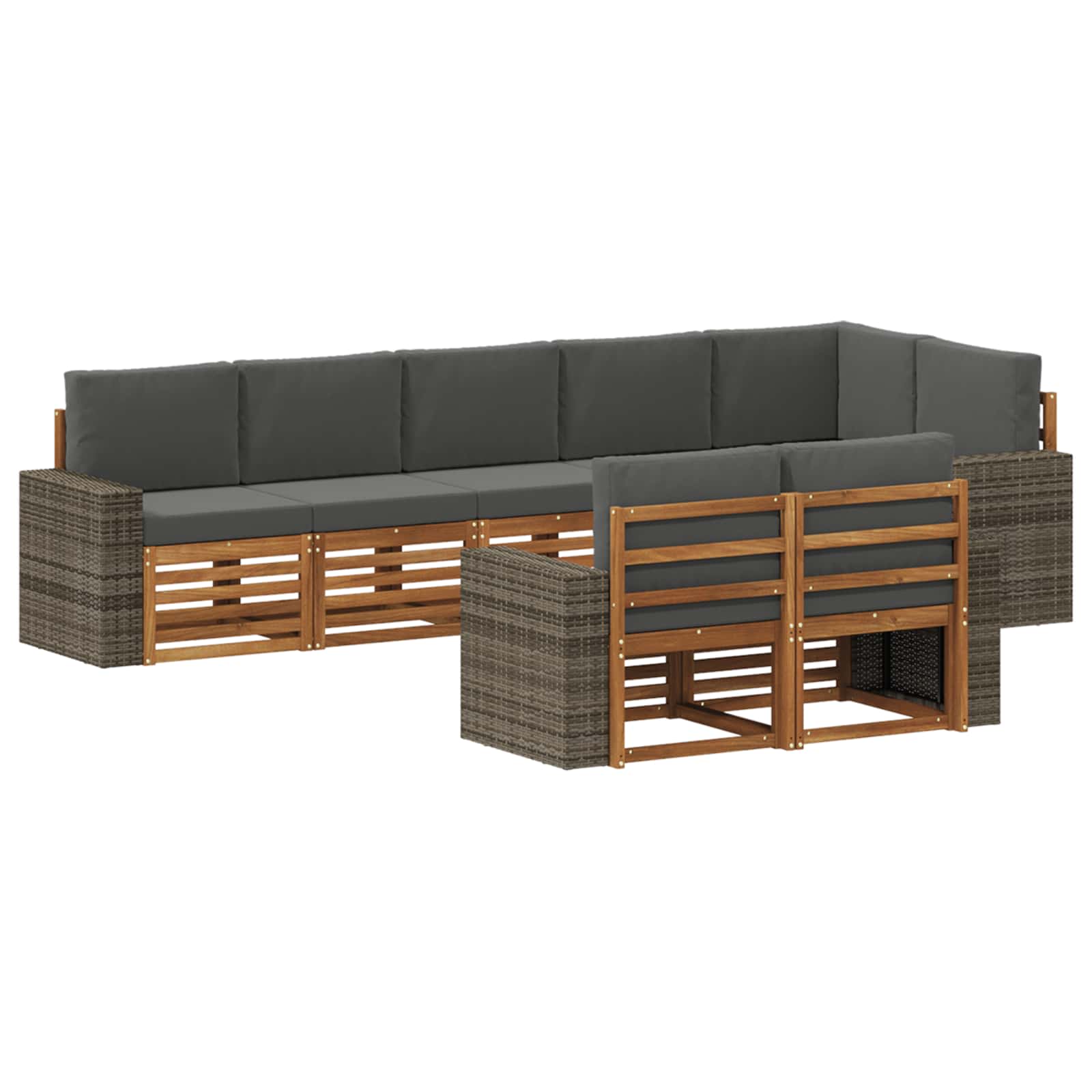 vidaXL Sofa-Sets 8 pcs Naturel Massief Acaciahout