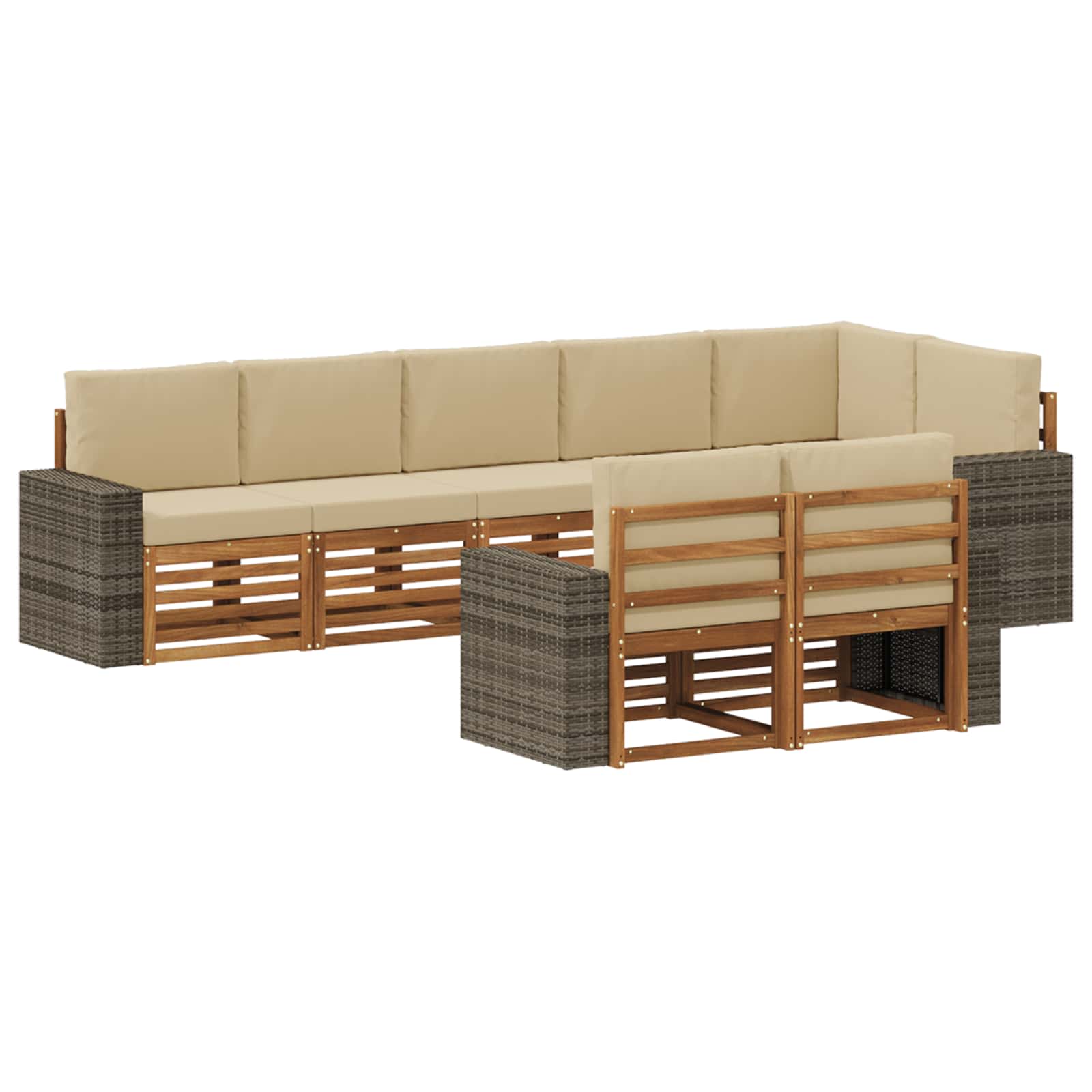 vidaXL Sofa-Sets 8 pcs Naturel Massief Acaciahout