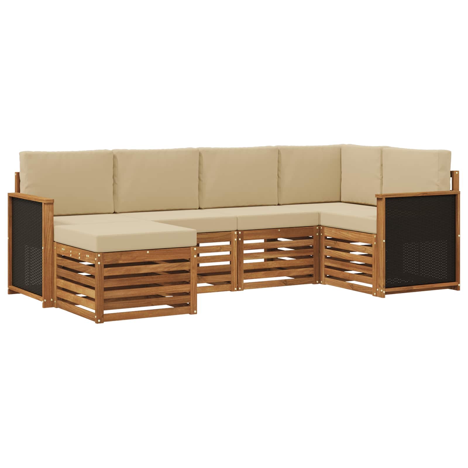 vidaXL Sofa-Sets 6 pcs Naturel Massief Acaciahout