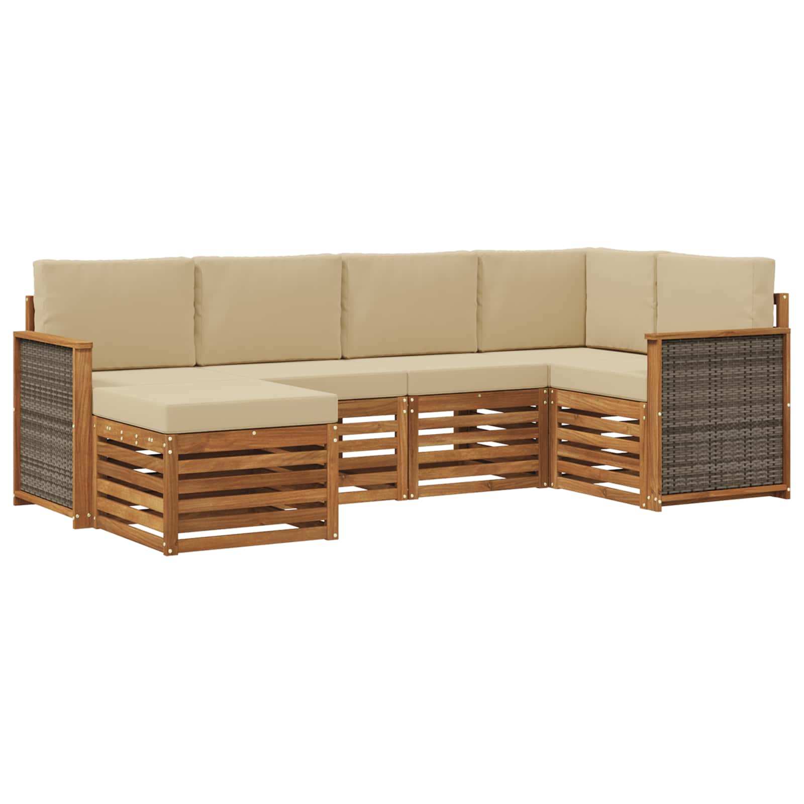 vidaXL Sofa-Sets 6 pcs Naturel Massief Acaciahout