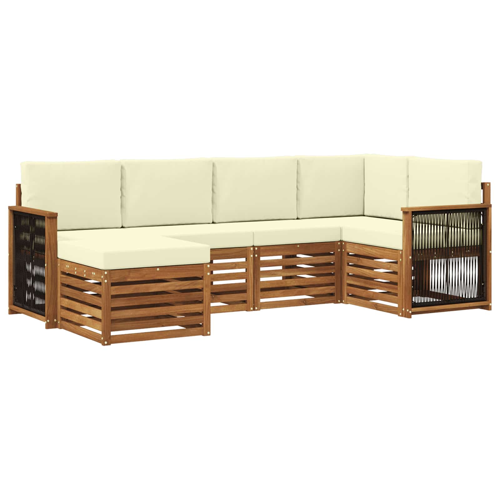 vidaXL Sofa-Sets 6 pcs Naturel Massief Acaciahout