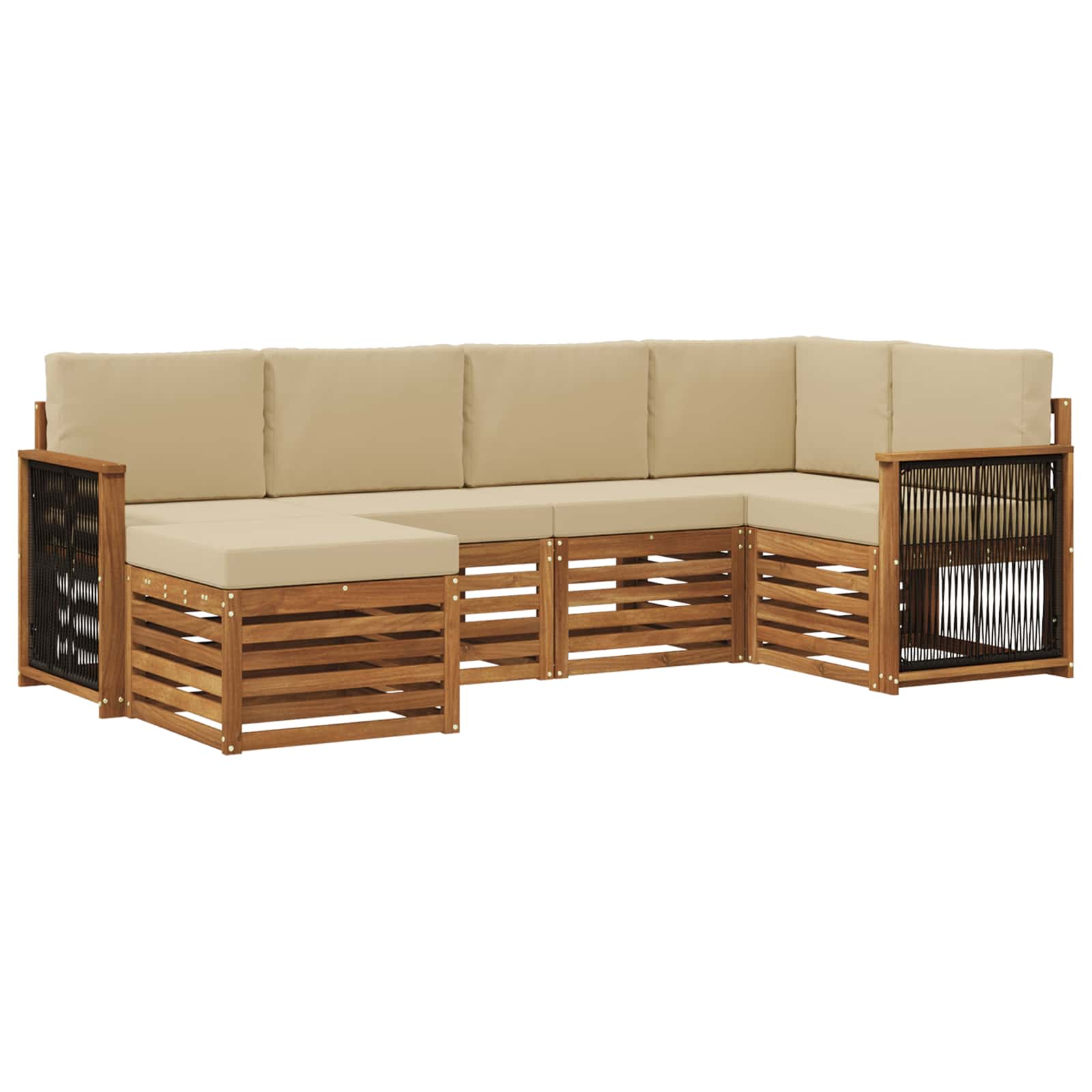 vidaXL Sofa-Sets 6 pcs Naturel Massief Acaciahout
