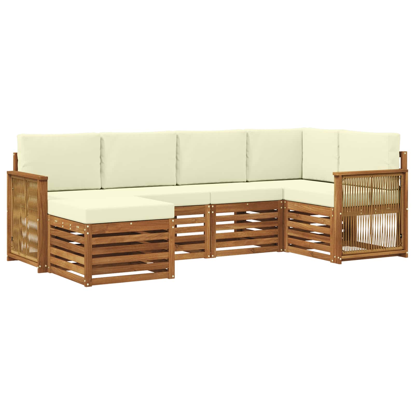 vidaXL Sofa-Sets 6 pcs Naturel Massief Acaciahout