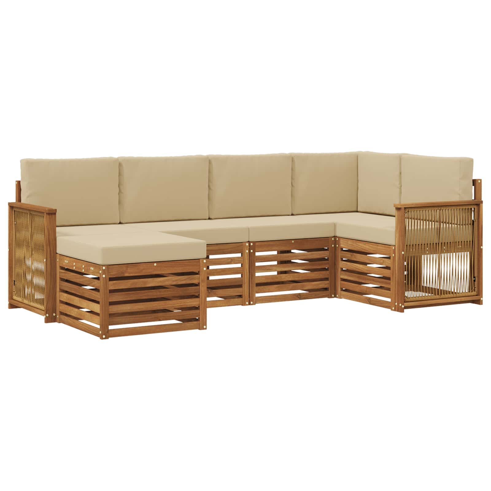 vidaXL Sofa-Sets 6 pcs Naturel Massief Acaciahout