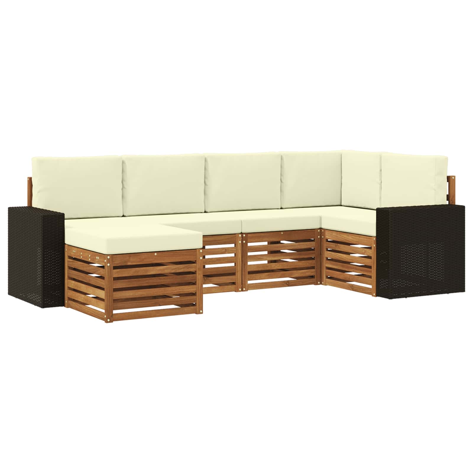 vidaXL Sofa-Sets 6 pcs Naturel Massief Acaciahout