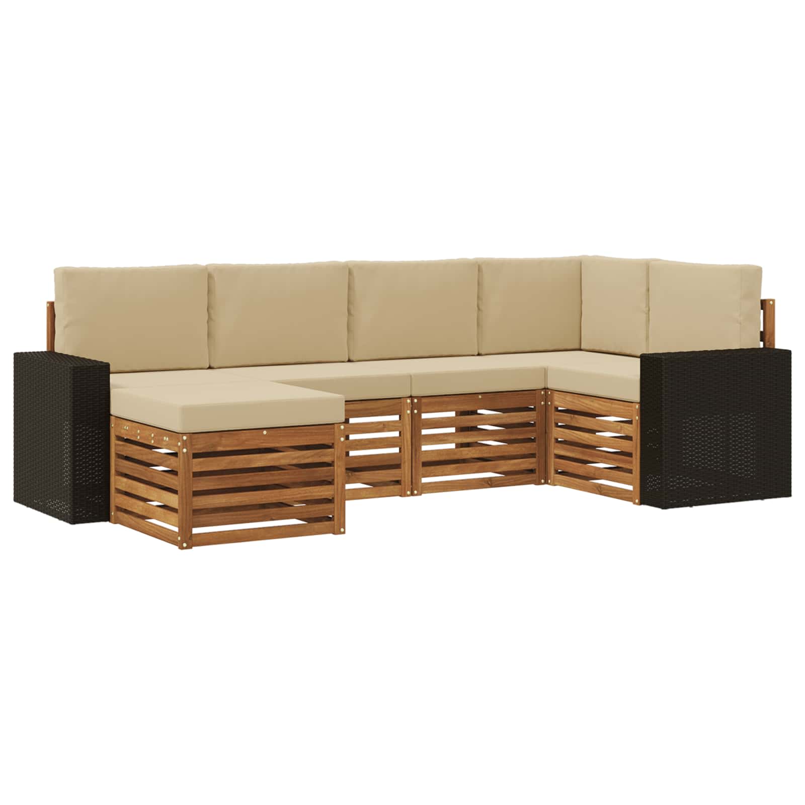 vidaXL Sofa-Sets 6 pcs Naturel Massief Acaciahout