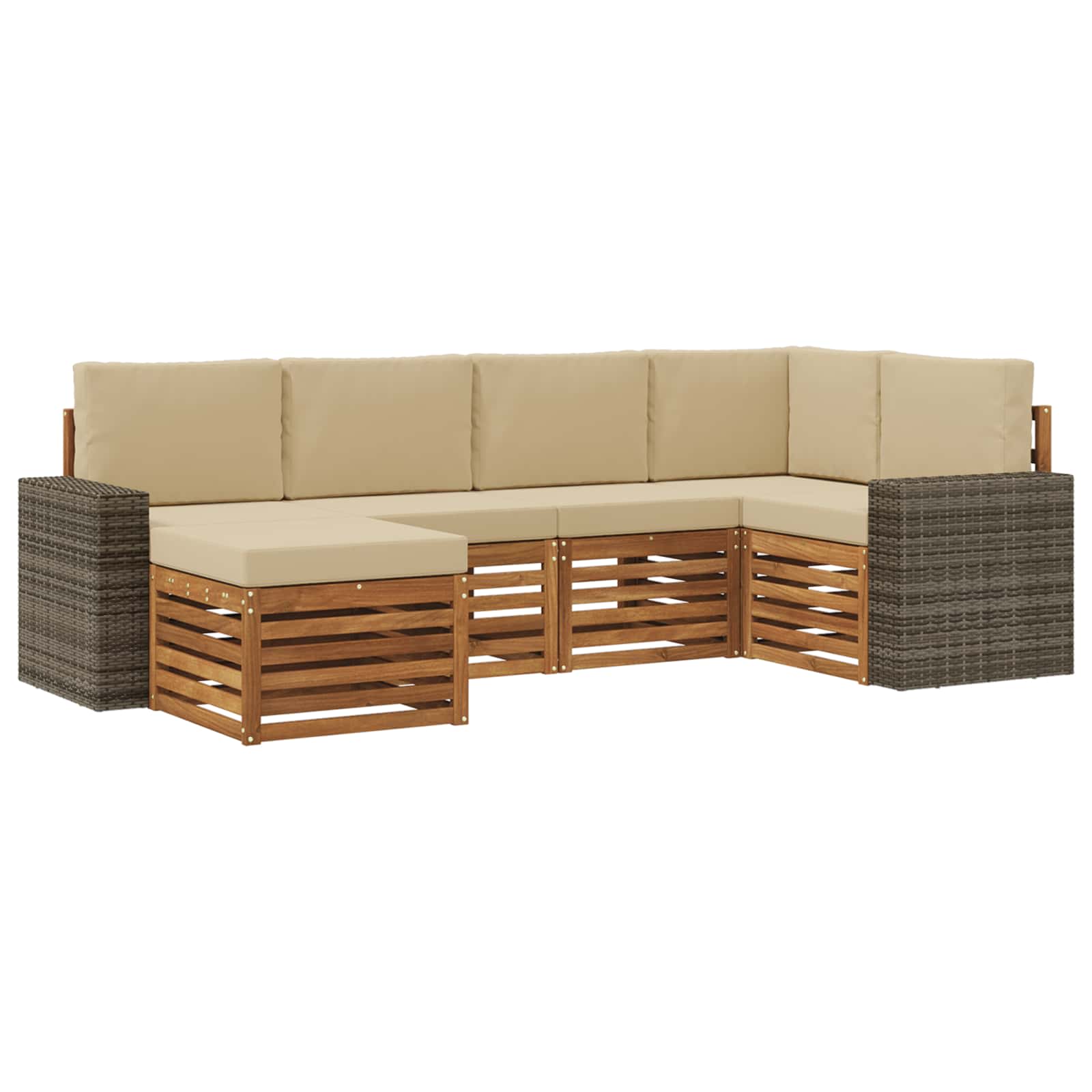 vidaXL Sofa-Sets 6 pcs Naturel Massief Acaciahout