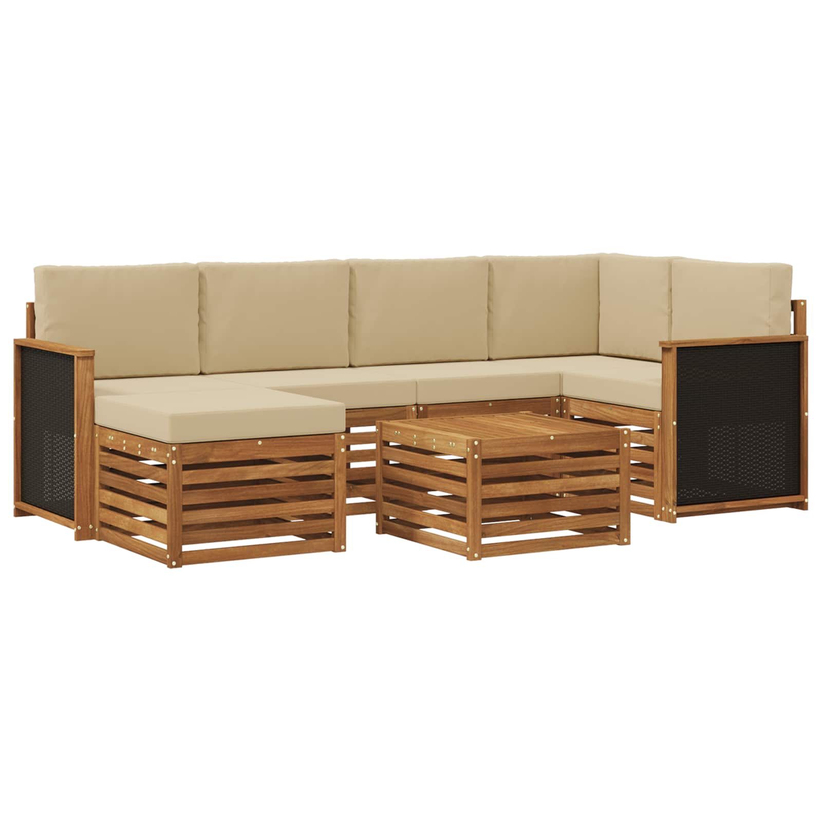 vidaXL Sofa-Sets Naturel Massief Acaciahout