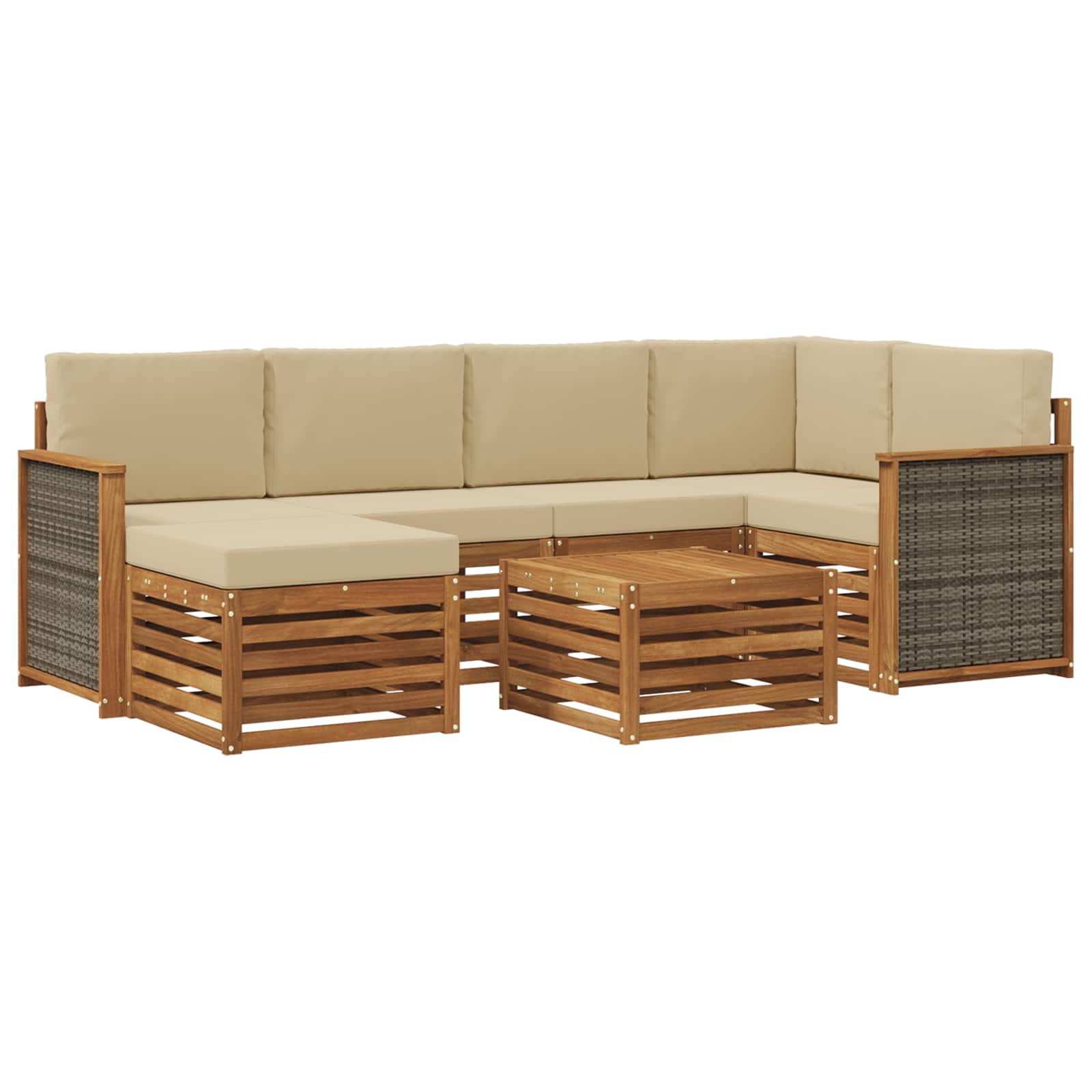 vidaXL Sofa-Sets Naturel Massief Acaciahout