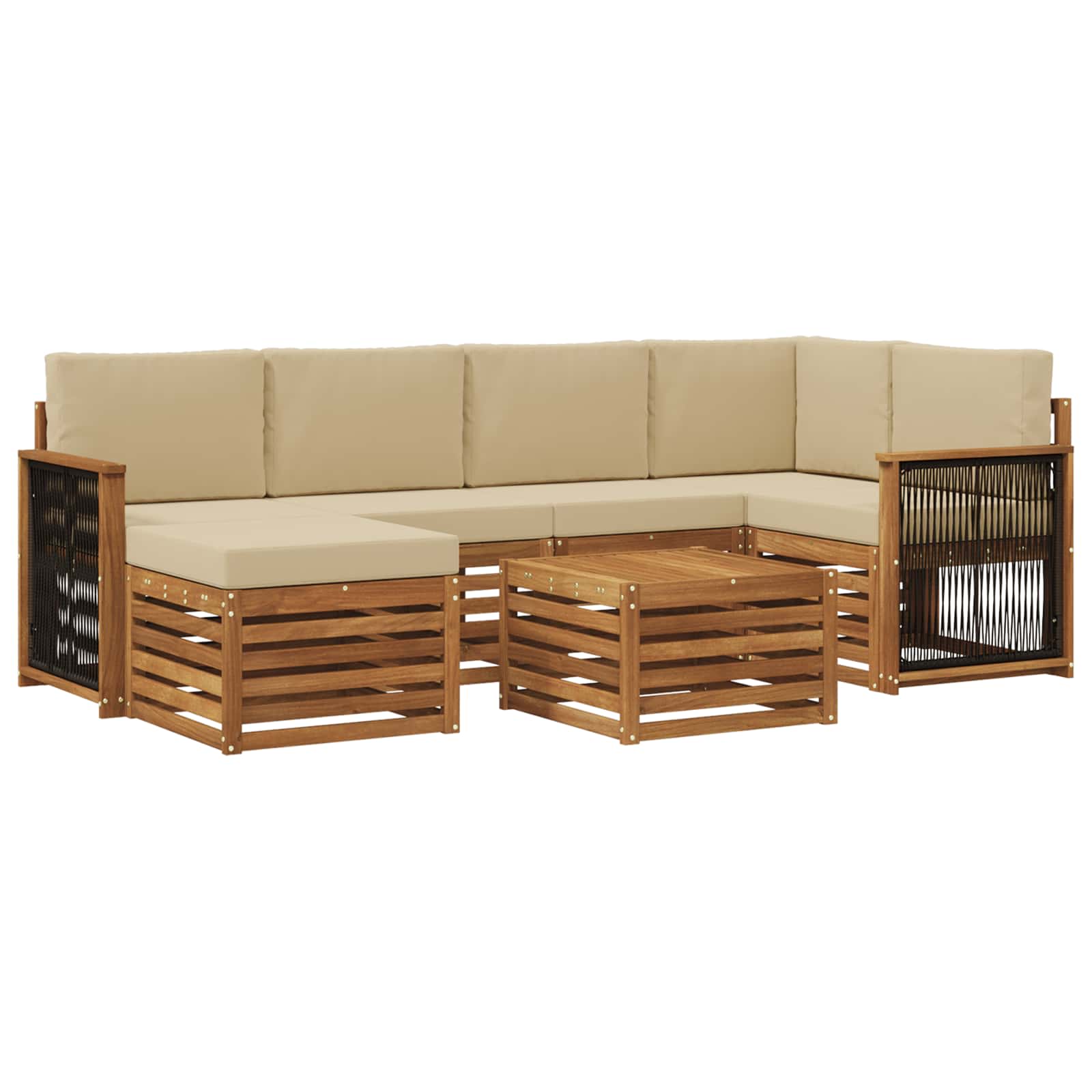 vidaXL Sofa-Sets Naturel Massief Acaciahout