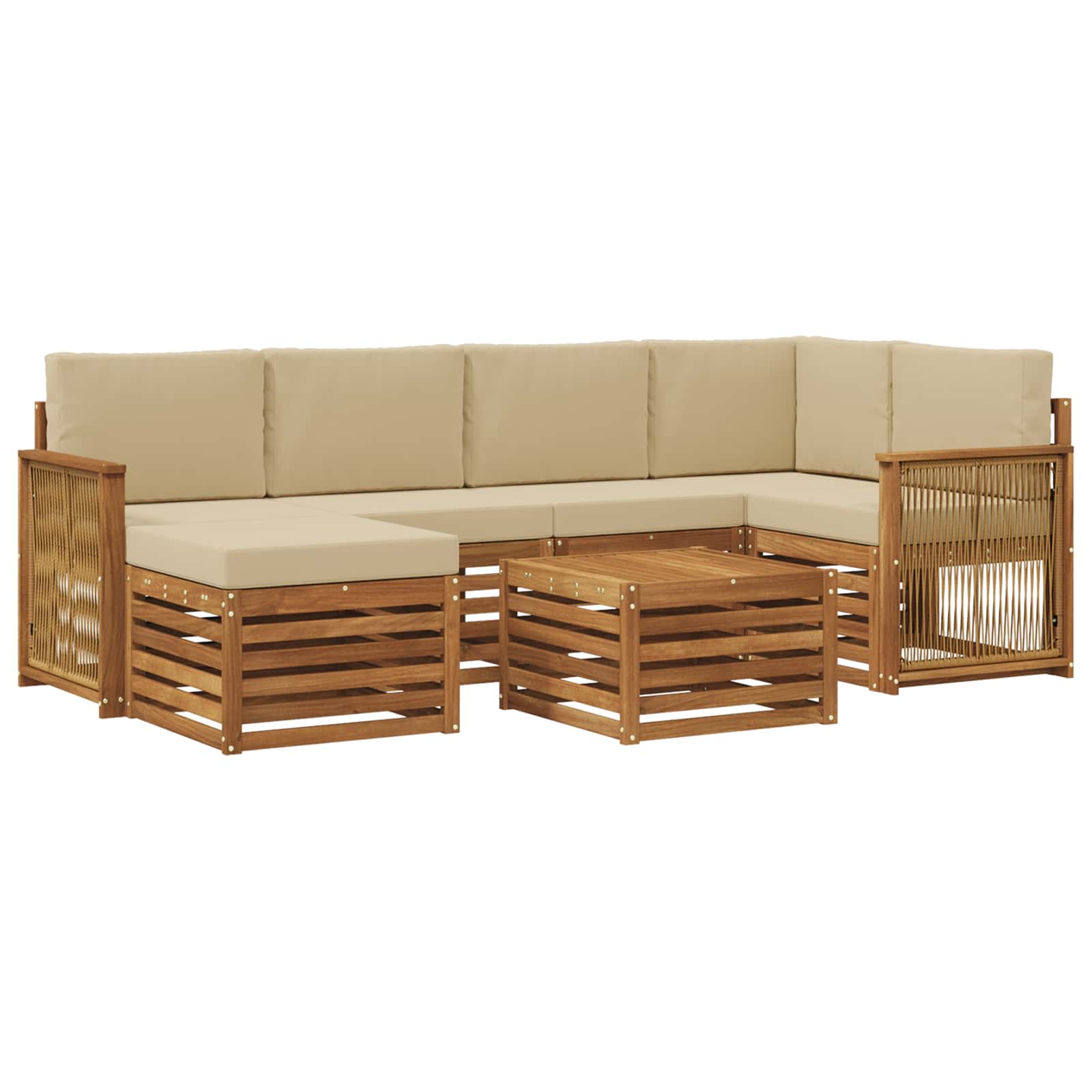 vidaXL Sofa-Sets Naturel Massief Acaciahout