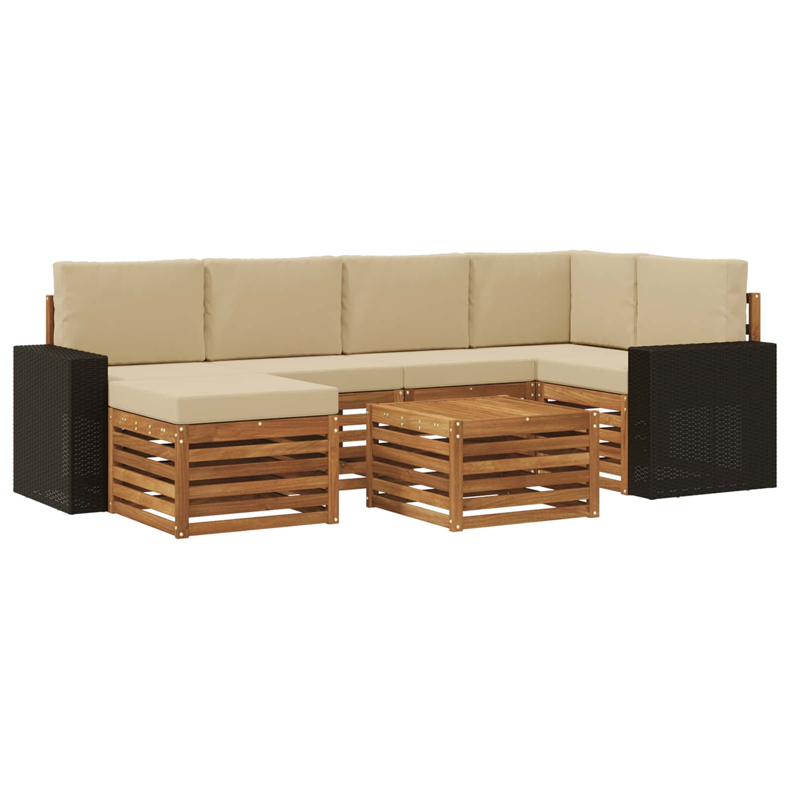 vidaXL Sofa-Sets Naturel Massief Acaciahout
