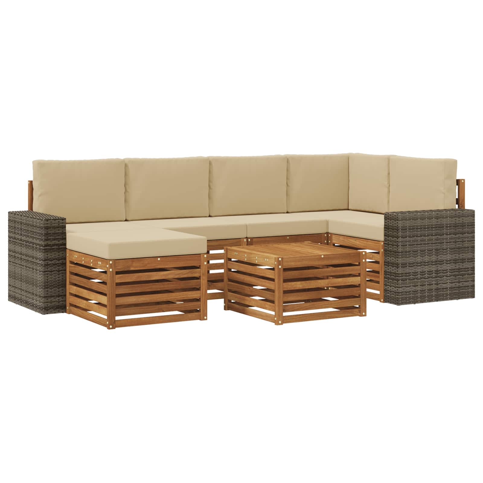vidaXL Sofa-Sets Naturel Massief Acaciahout