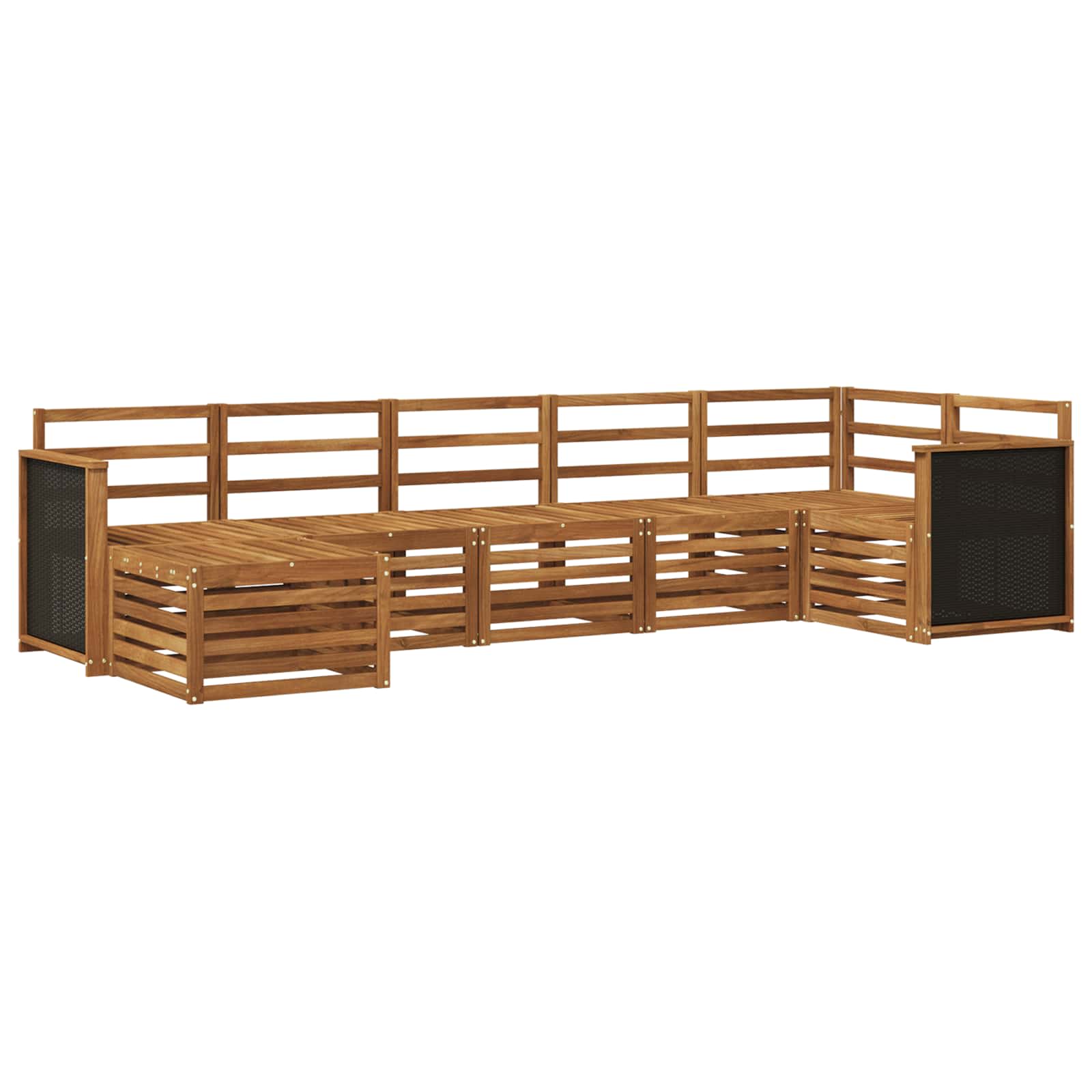 vidaXL Sofa-Sets 7 pcs Naturel Massief Acaciahout