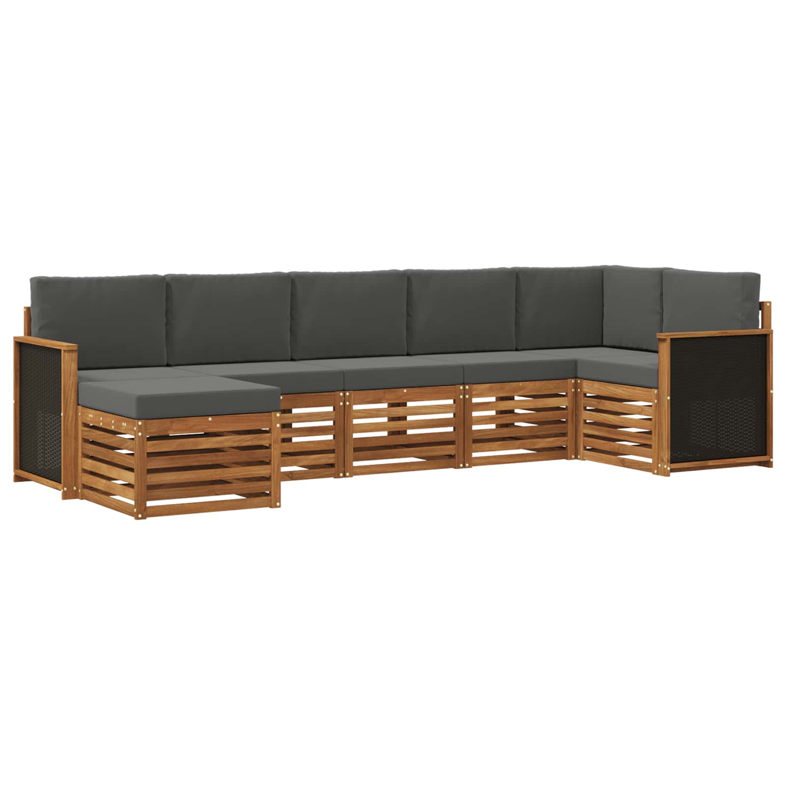 vidaXL Sofa-Sets 7 pcs Naturel Massief Acaciahout