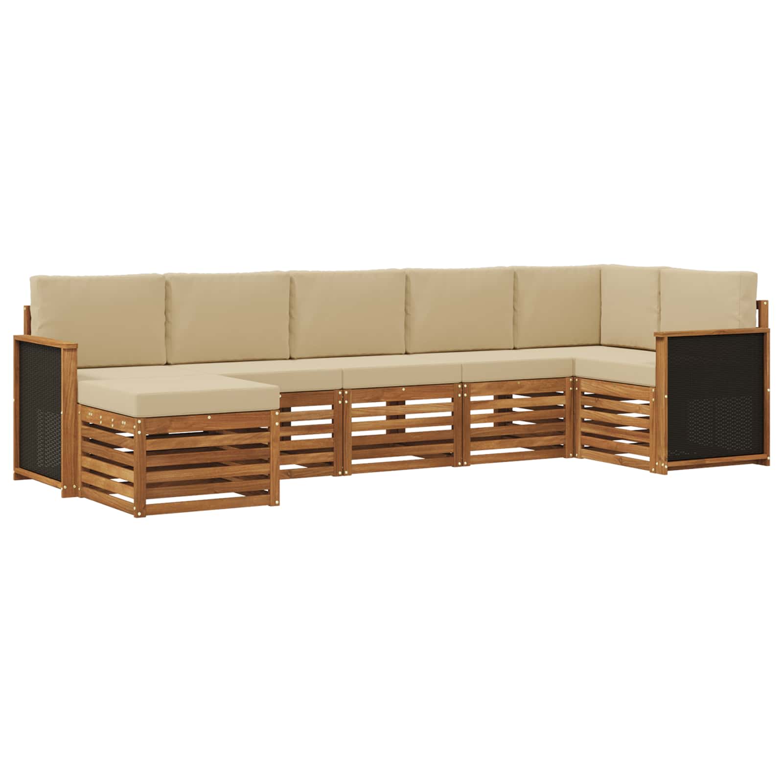 vidaXL Sofa-Sets 7 pcs Naturel Massief Acaciahout