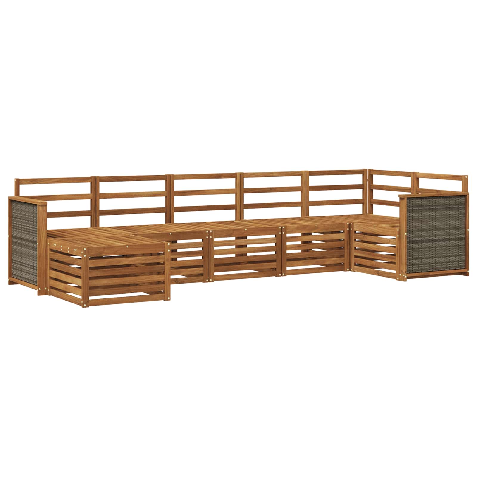 vidaXL Sofa-Sets 7 pcs Naturel Massief Acaciahout