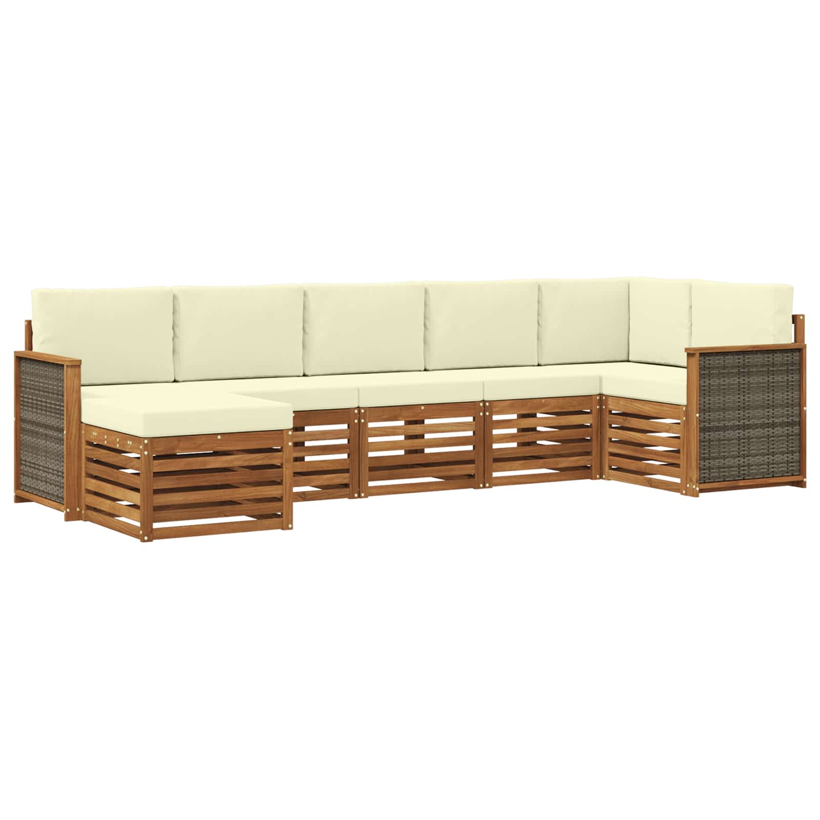 vidaXL Sofa-Sets 7 pcs Naturel Massief Acaciahout