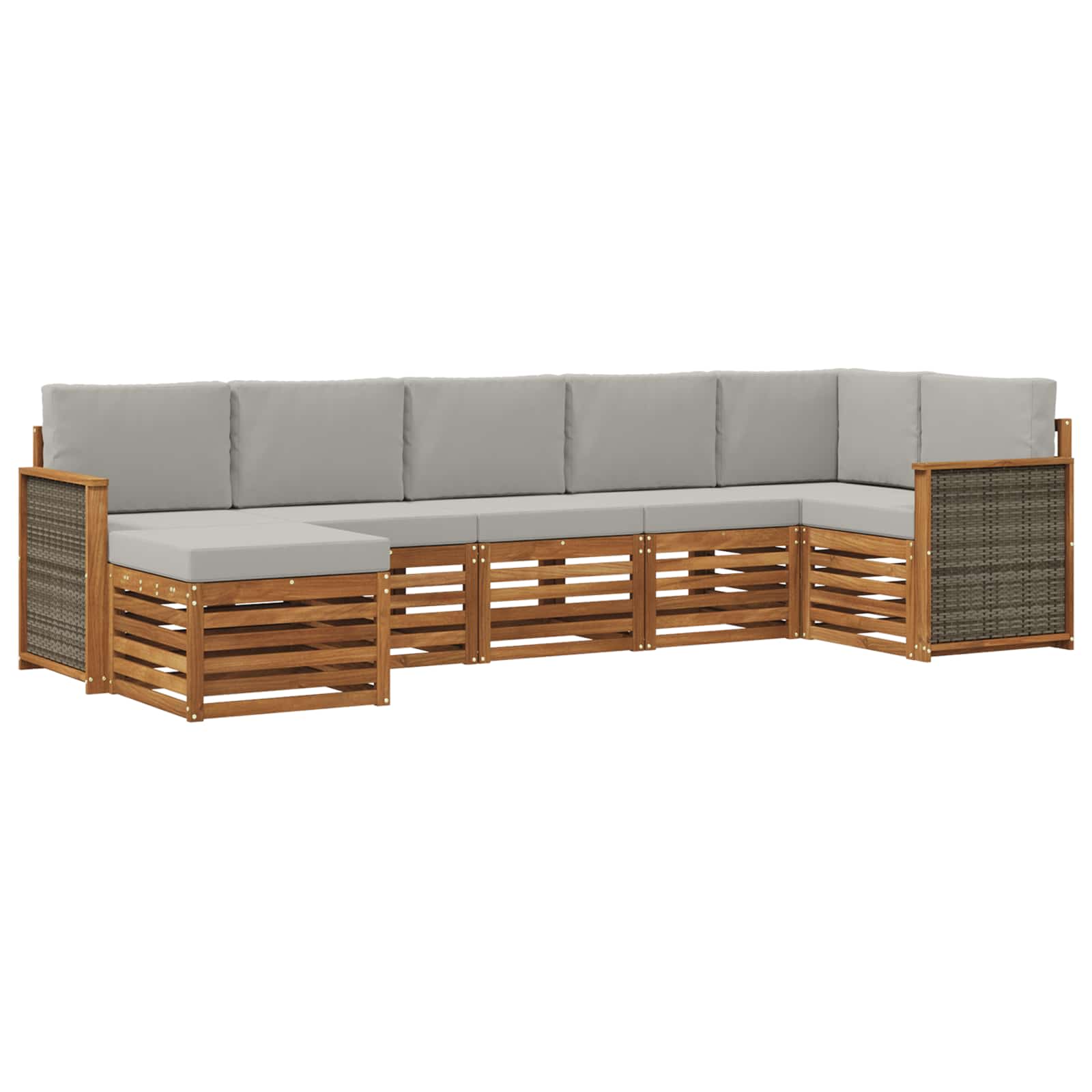 vidaXL Sofa-Sets 7 pcs Naturel Massief Acaciahout
