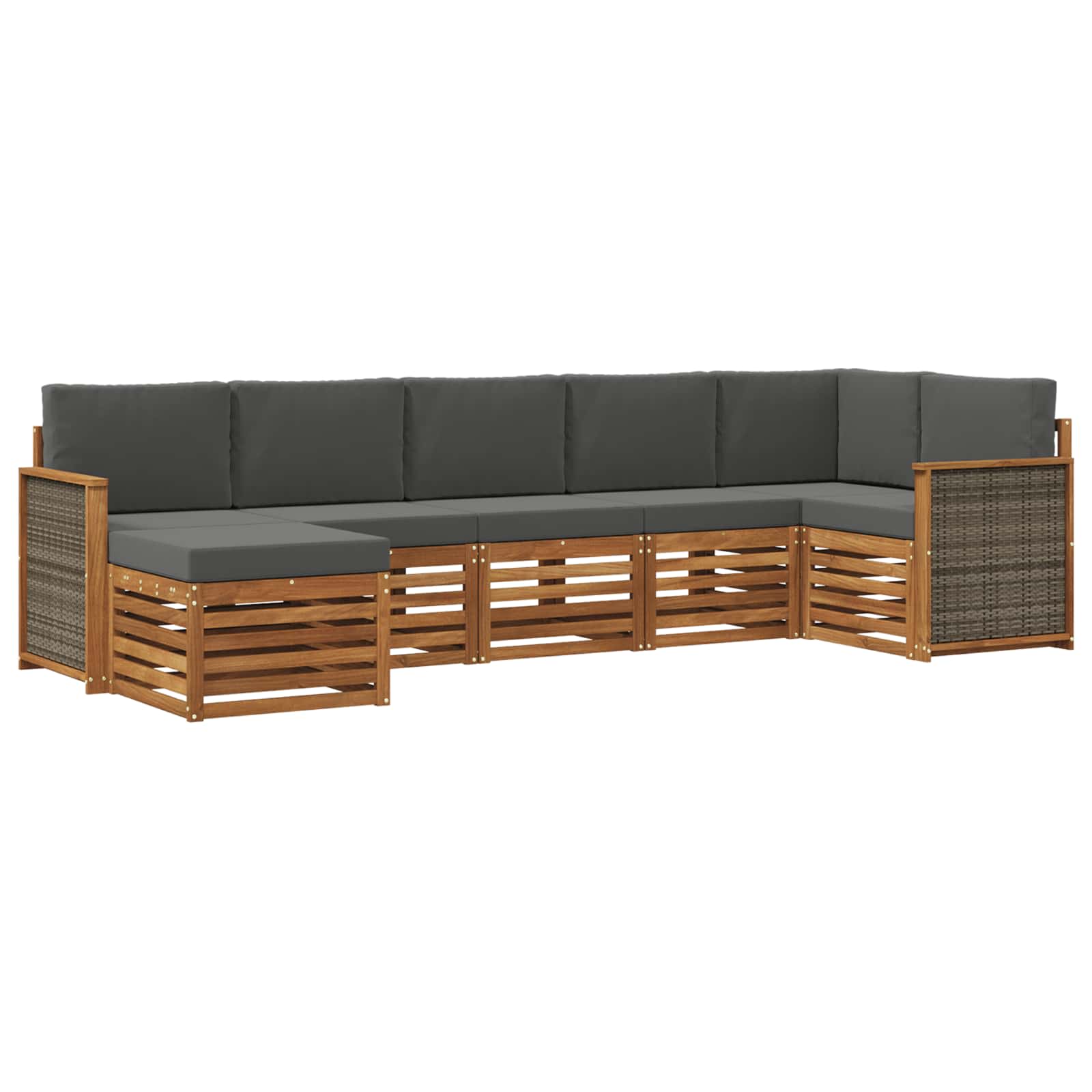 vidaXL Sofa-Sets 7 pcs Naturel Massief Acaciahout