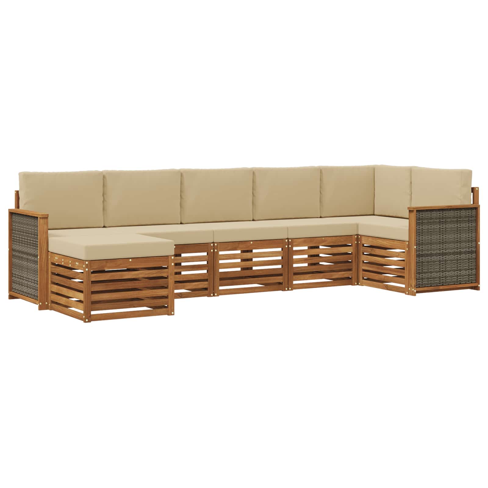 vidaXL Sofa-Sets 7 pcs Naturel Massief Acaciahout