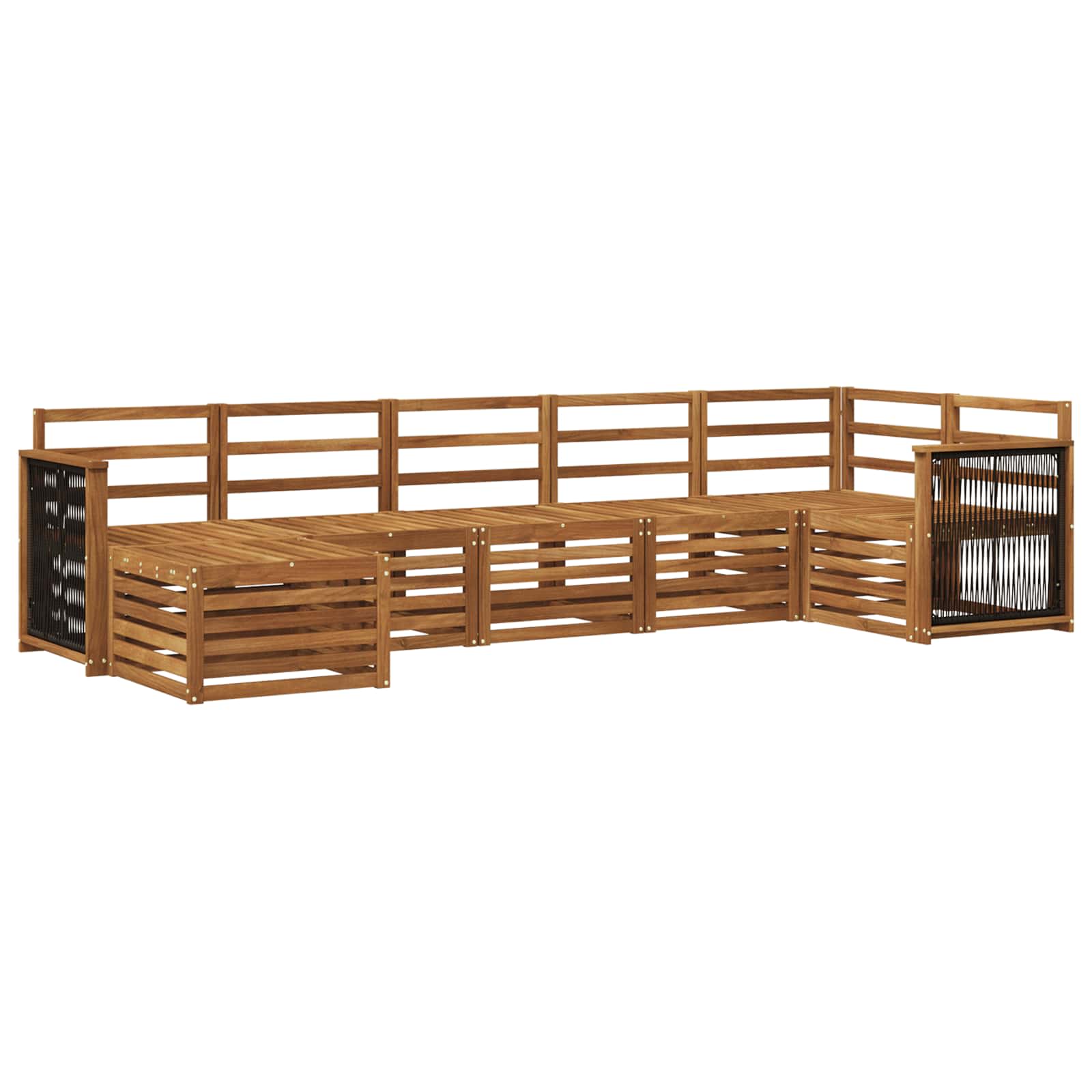 vidaXL Sofa-Sets 7 pcs Naturel Massief Acaciahout