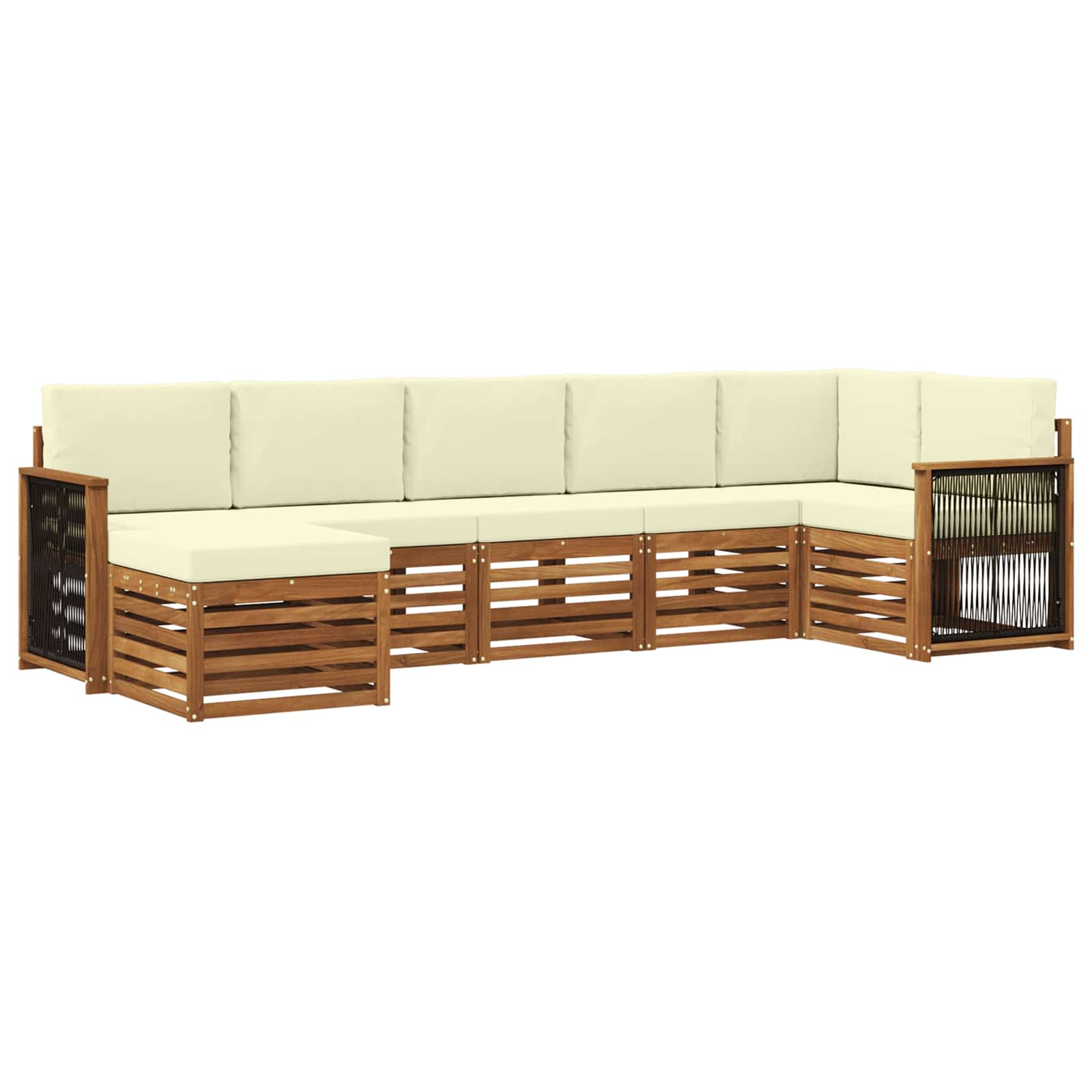 vidaXL Sofa-Sets 7 pcs Naturel Massief Acaciahout
