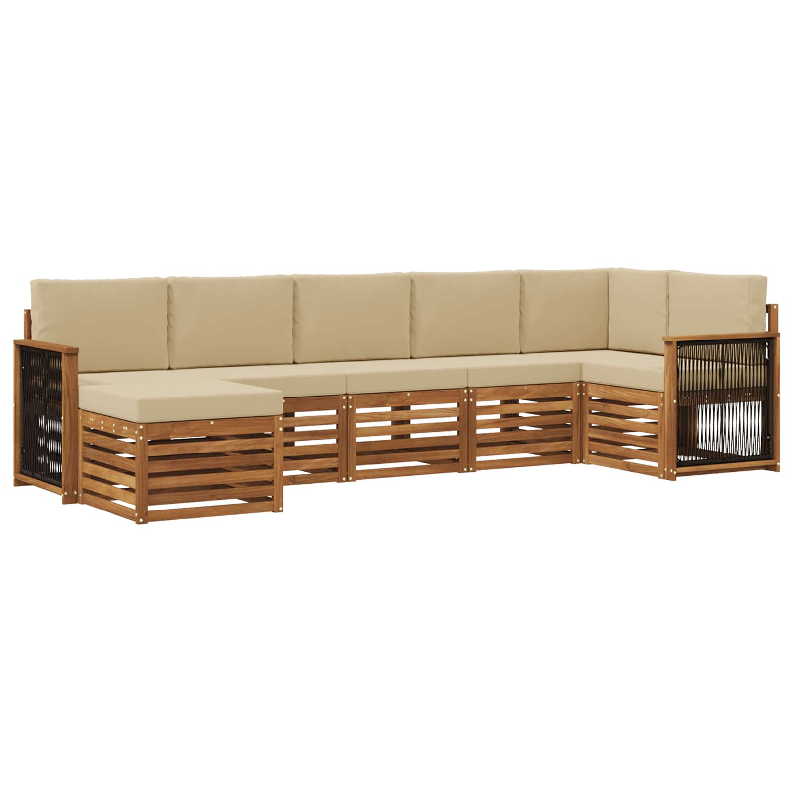 vidaXL Sofa-Sets 7 pcs Naturel Massief Acaciahout