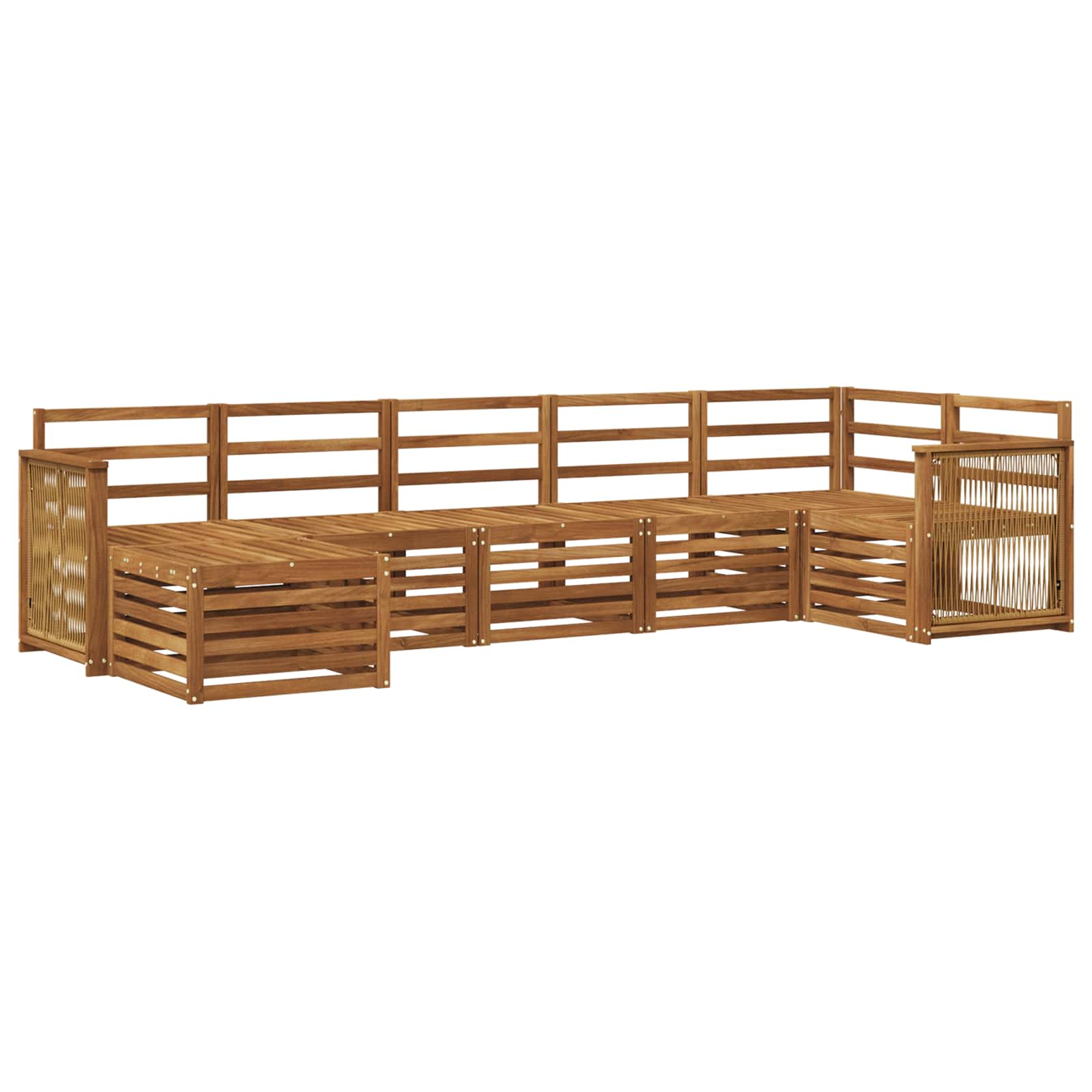 vidaXL Sofa-Sets 7 pcs Naturel Massief Acaciahout