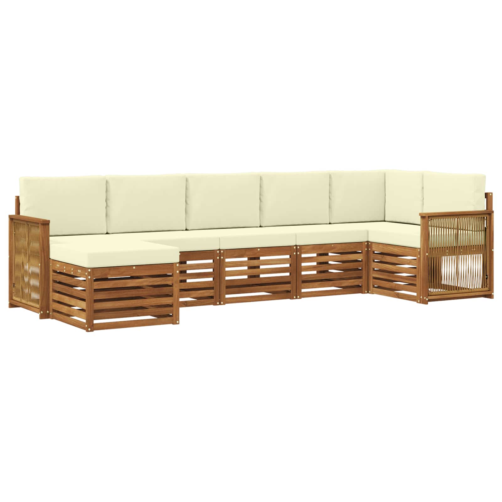 vidaXL Sofa-Sets 7 pcs Naturel Massief Acaciahout