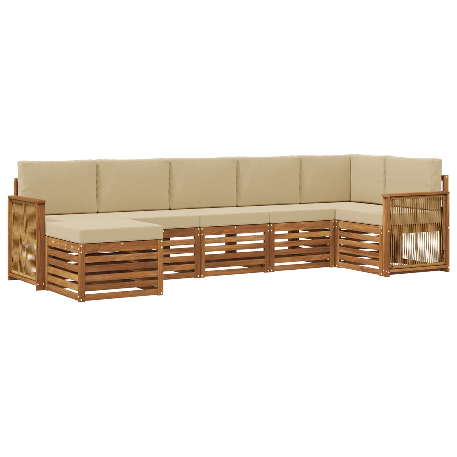 vidaXL Sofa-Sets 7 pcs Naturel Massief Acaciahout
