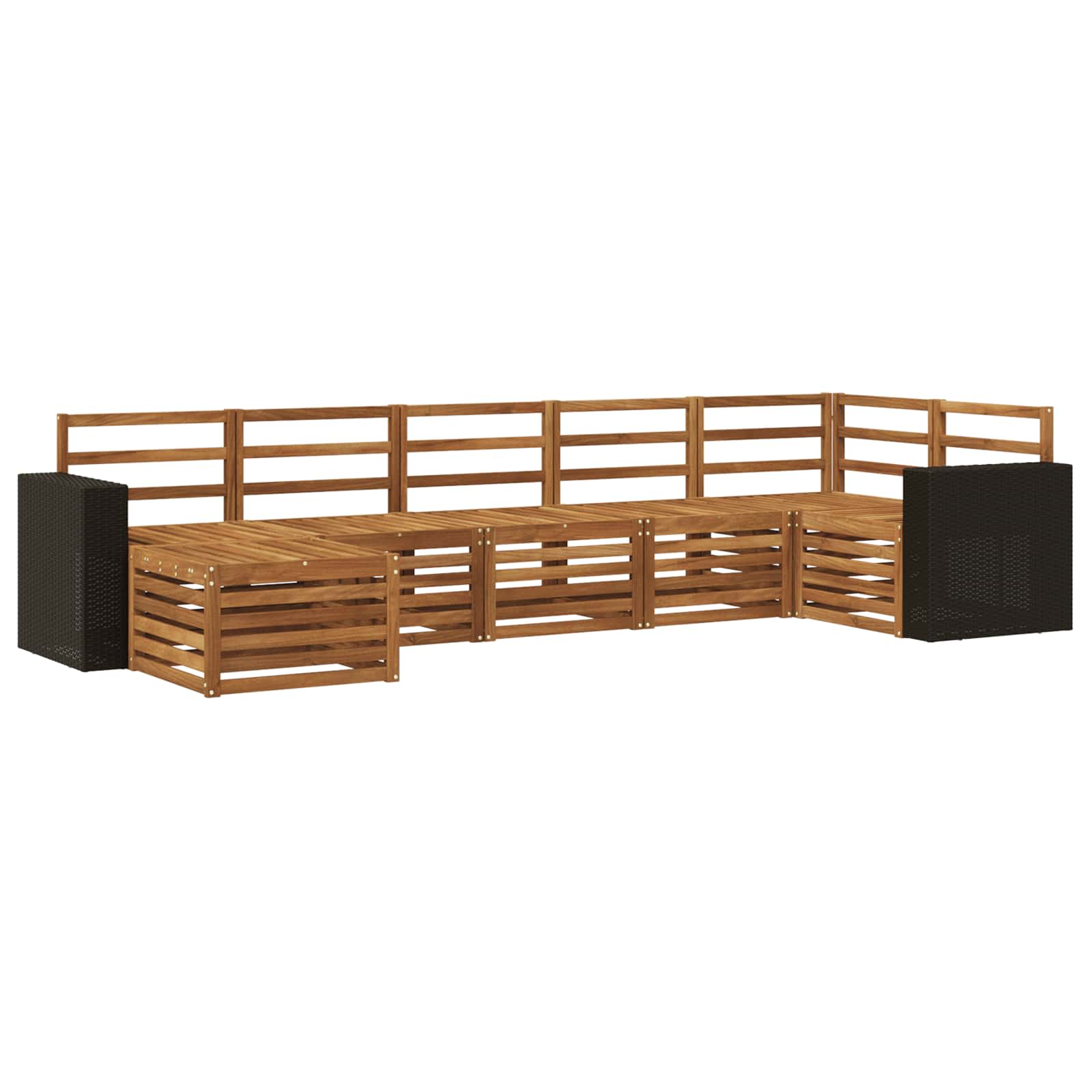 vidaXL Sofa-Sets 7 pcs Naturel Massief Acaciahout