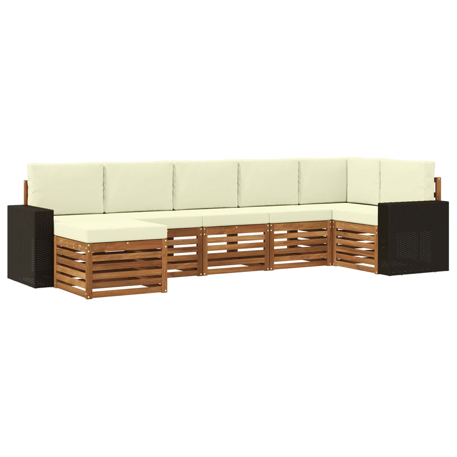 vidaXL Sofa-Sets 7 pcs Naturel Massief Acaciahout
