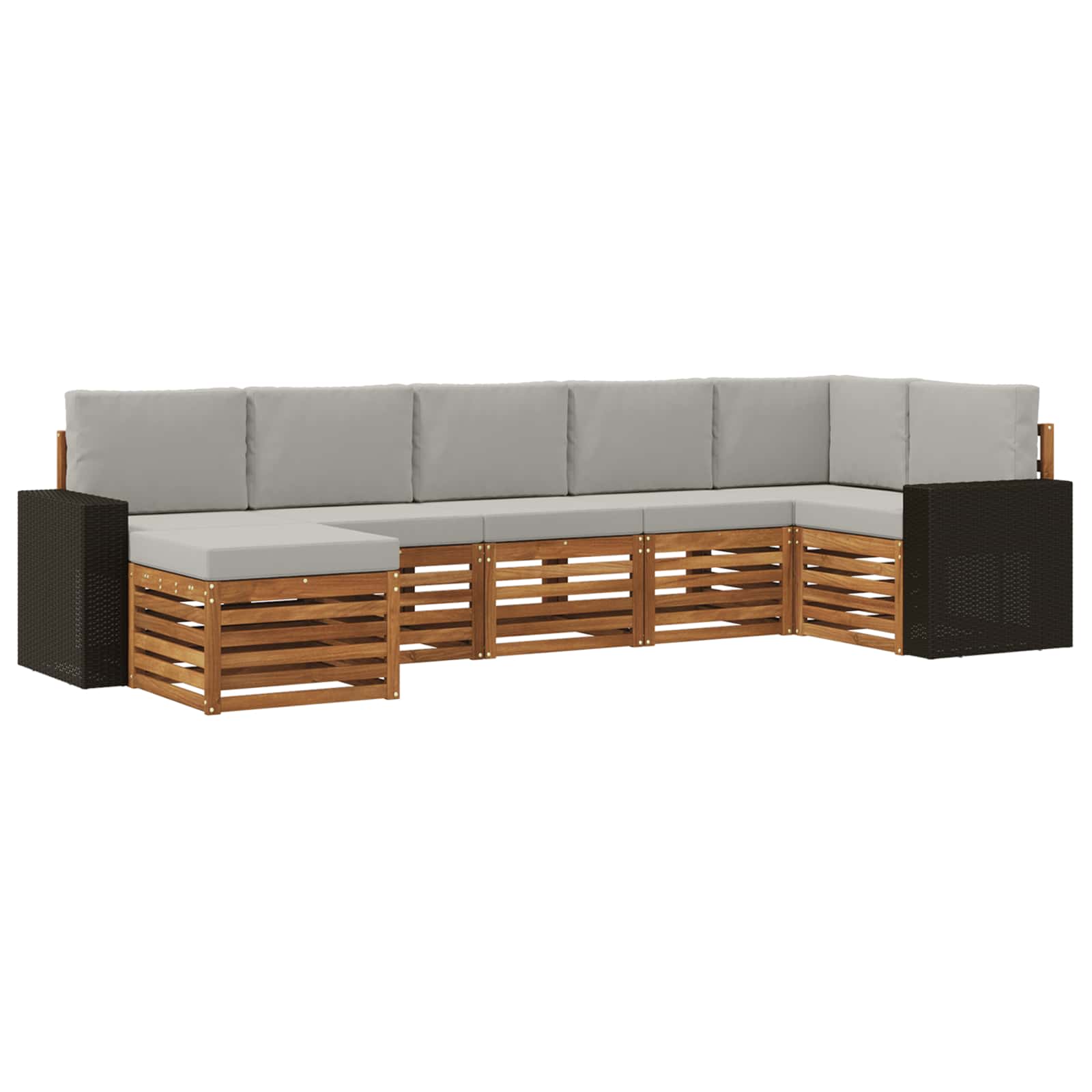 vidaXL Sofa-Sets 7 pcs Naturel Massief Acaciahout