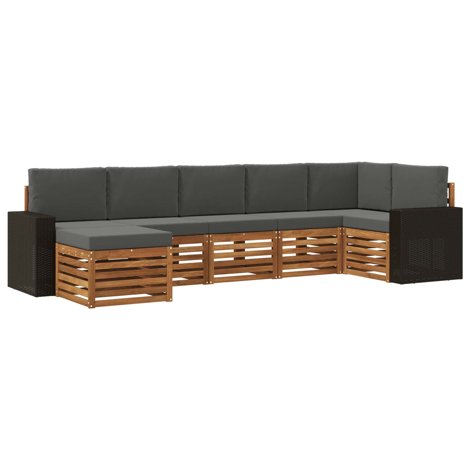 vidaXL Sofa-Sets 7 pcs Naturel Massief Acaciahout