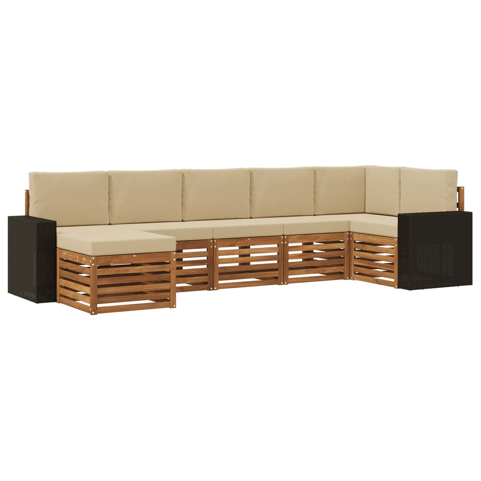 vidaXL Sofa-Sets 7 pcs Naturel Massief Acaciahout