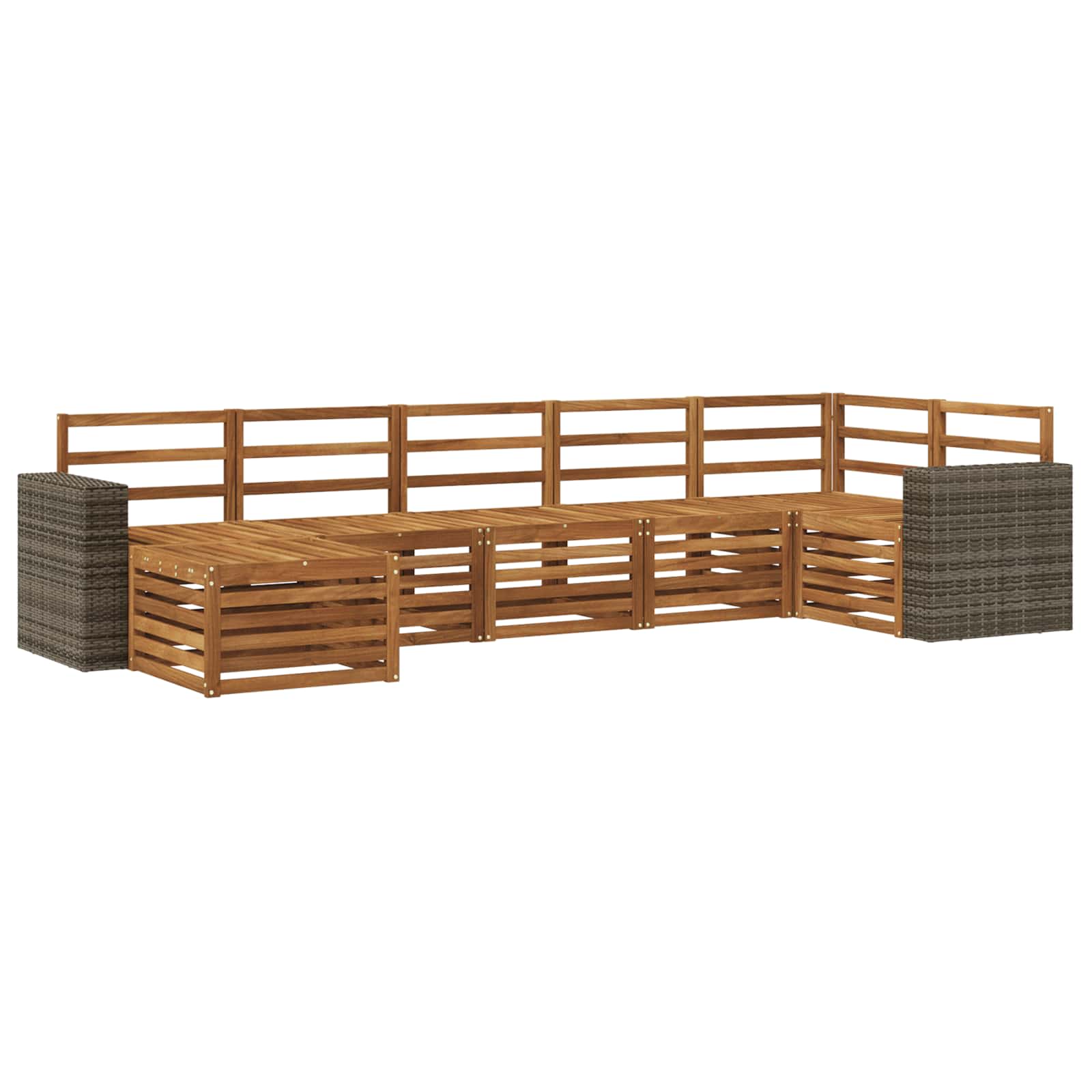 vidaXL Sofa-Sets 7 pcs Naturel Massief Acaciahout