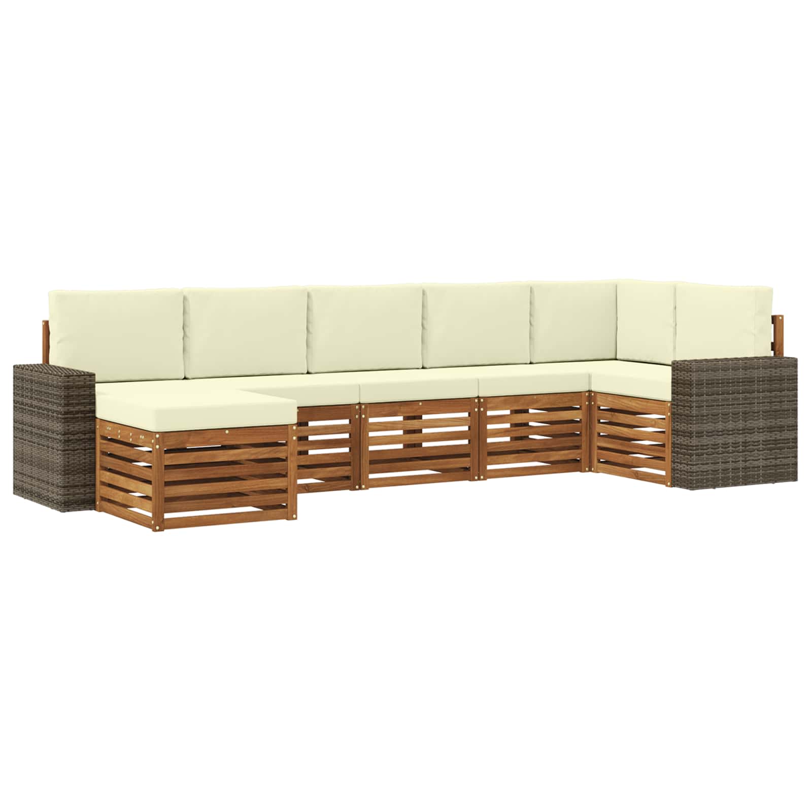 vidaXL Sofa-Sets 7 pcs Naturel Massief Acaciahout
