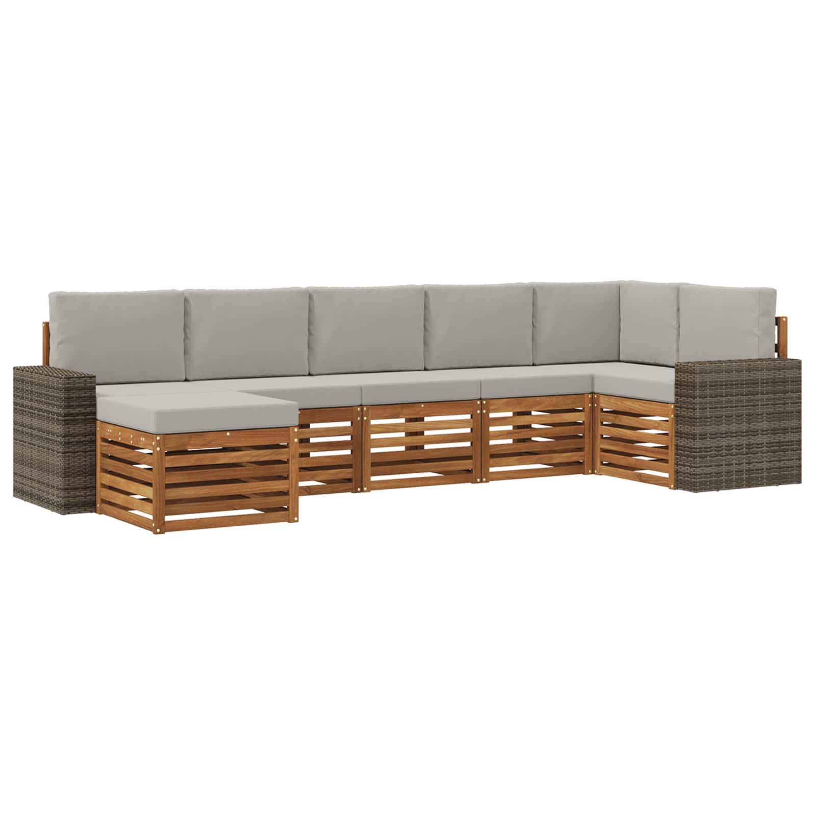 vidaXL Sofa-Sets 7 pcs Naturel Massief Acaciahout