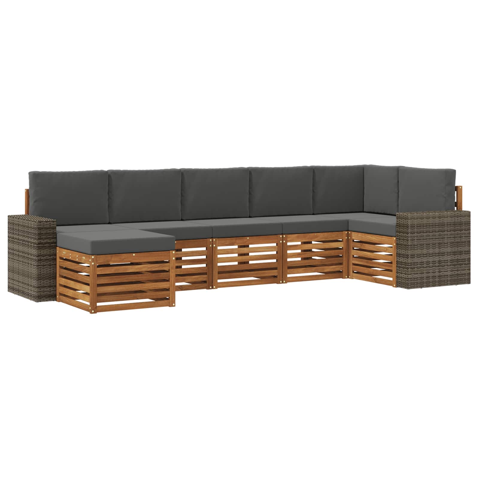vidaXL Sofa-Sets 7 pcs Naturel Massief Acaciahout