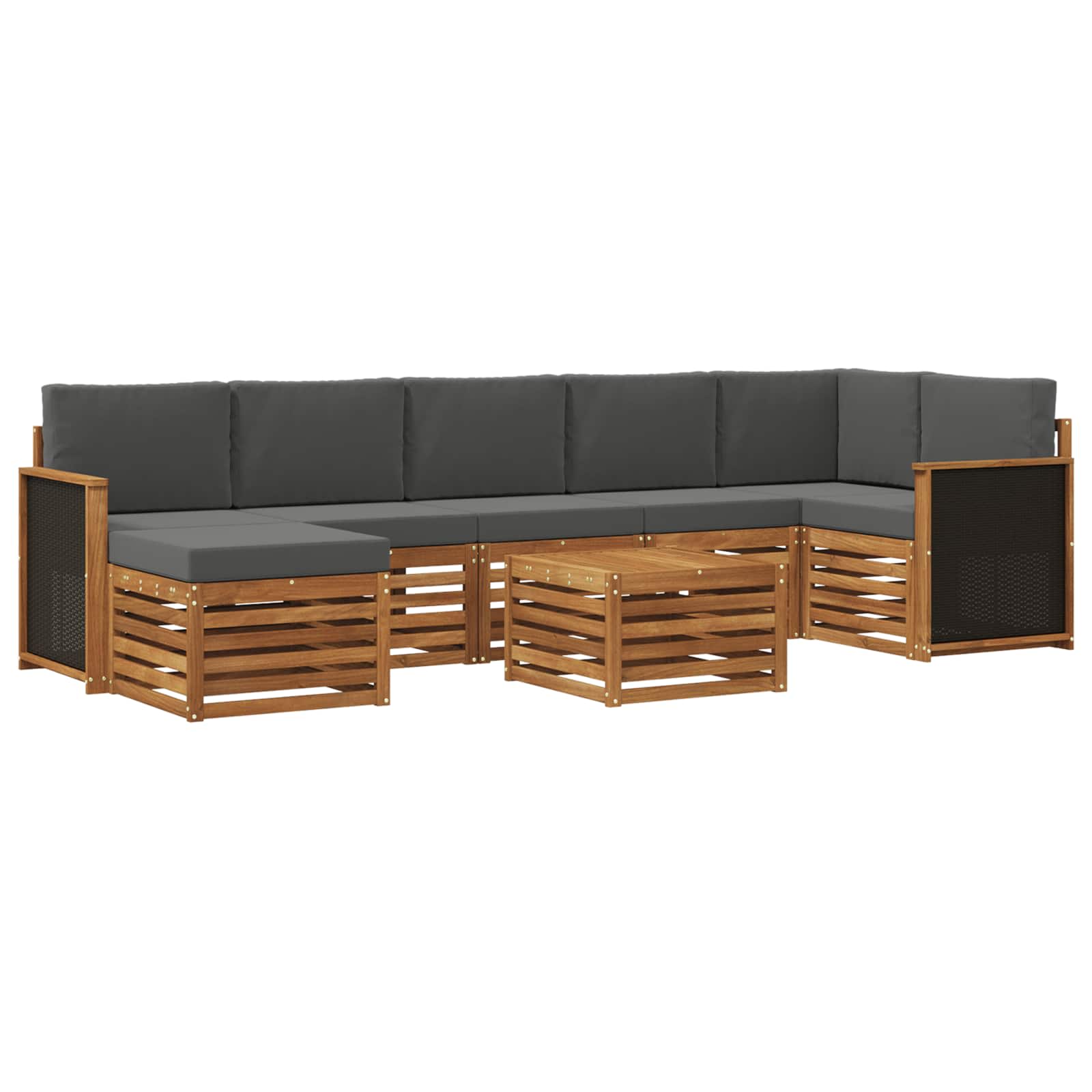 vidaXL Sofa-Sets 8 pcs Naturel Massief Acaciahout