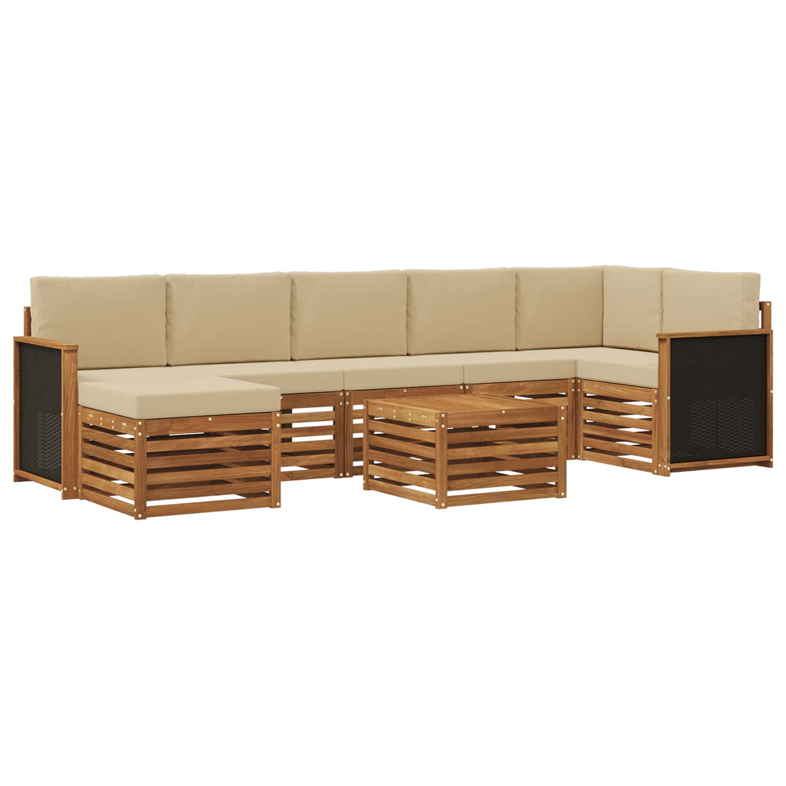 vidaXL Sofa-Sets 8 pcs Naturel Massief Acaciahout